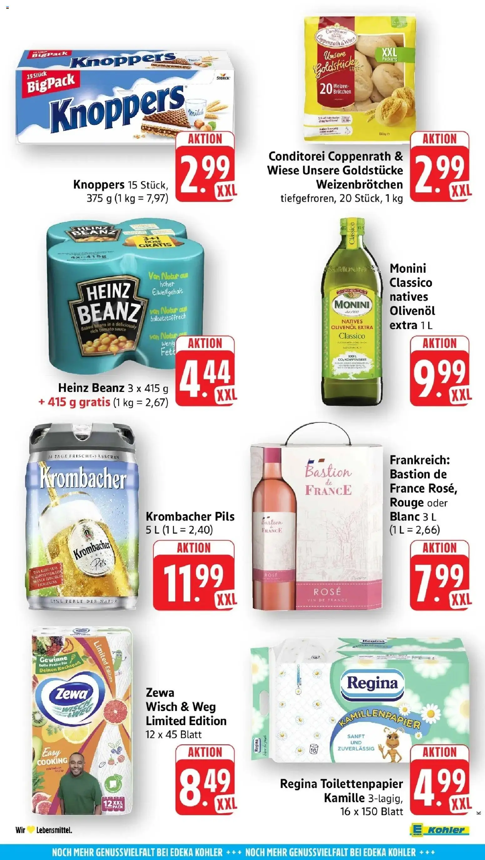 E center Prospekt Hohberg-Niederschopfheim	 – gültig ab 05.04.2026 | Seite: 50 | Produkte: Pils, Rouge, Knoppers, Toilettenpapier