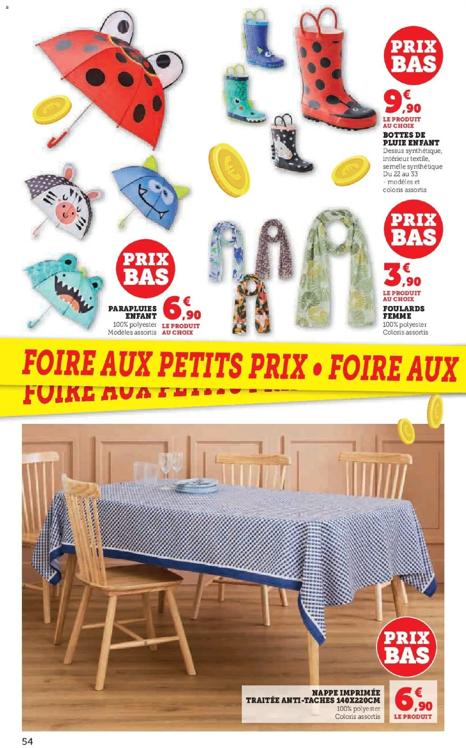 {H1} | Page: 54 | Produits: Nappe, Bottes de pluie, Bottes, Parapluie