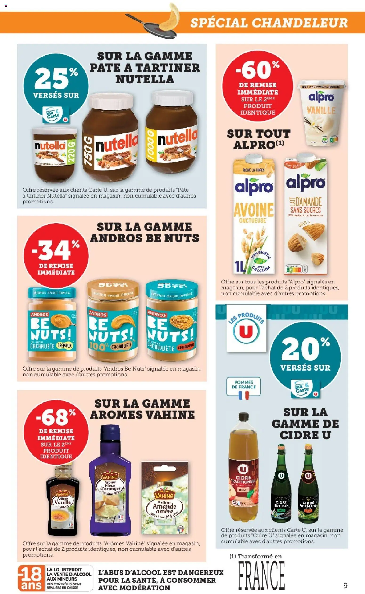 {H1} | Page: 9 | Produits: Amande, Cacahuète, Cidre, Pommes