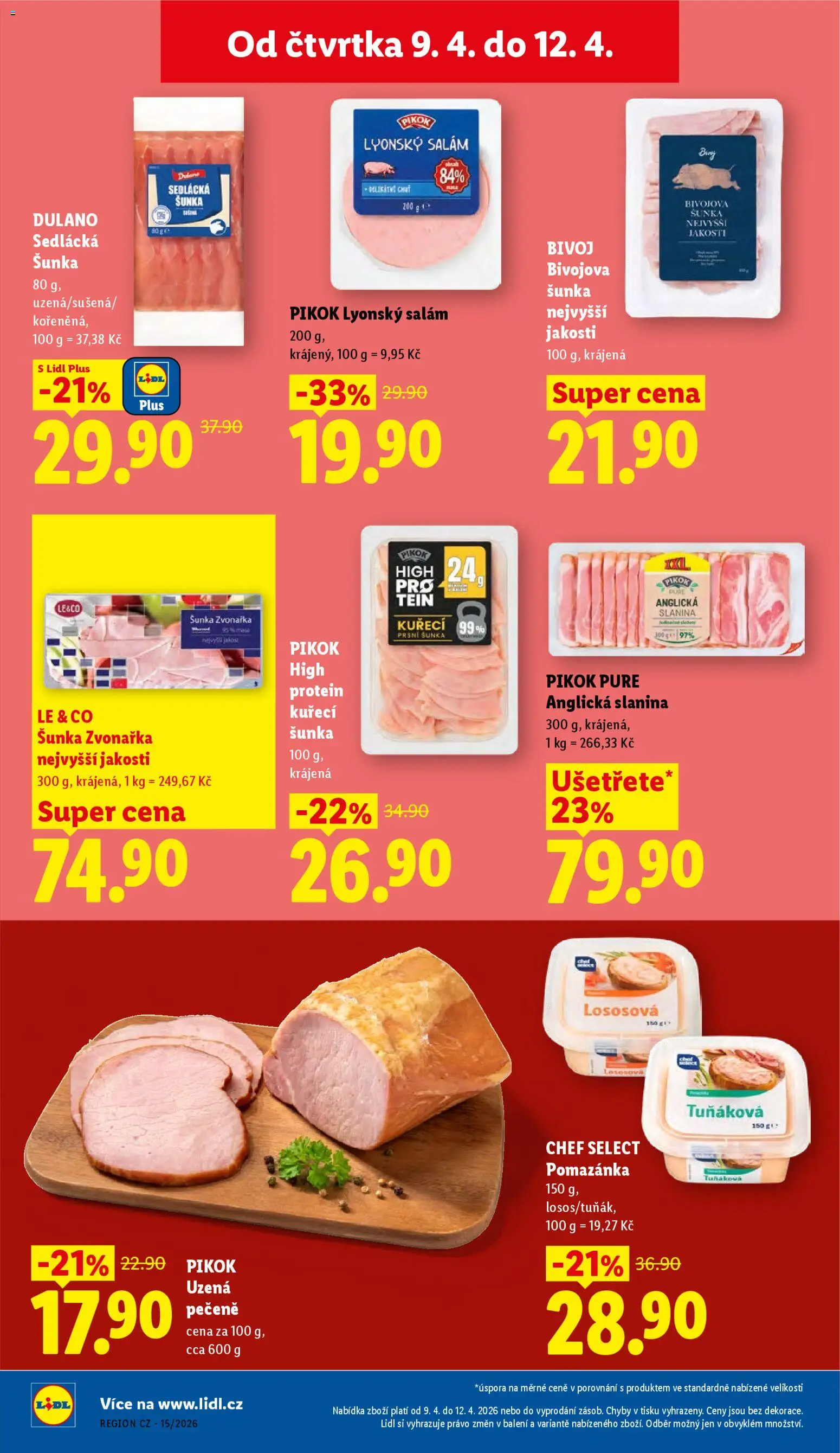 Lidl leták od 09.04.2026 | Strana: 18 | Produkty: Šunka, Kuřecí šunka, Anglická slanina, Pomazánka