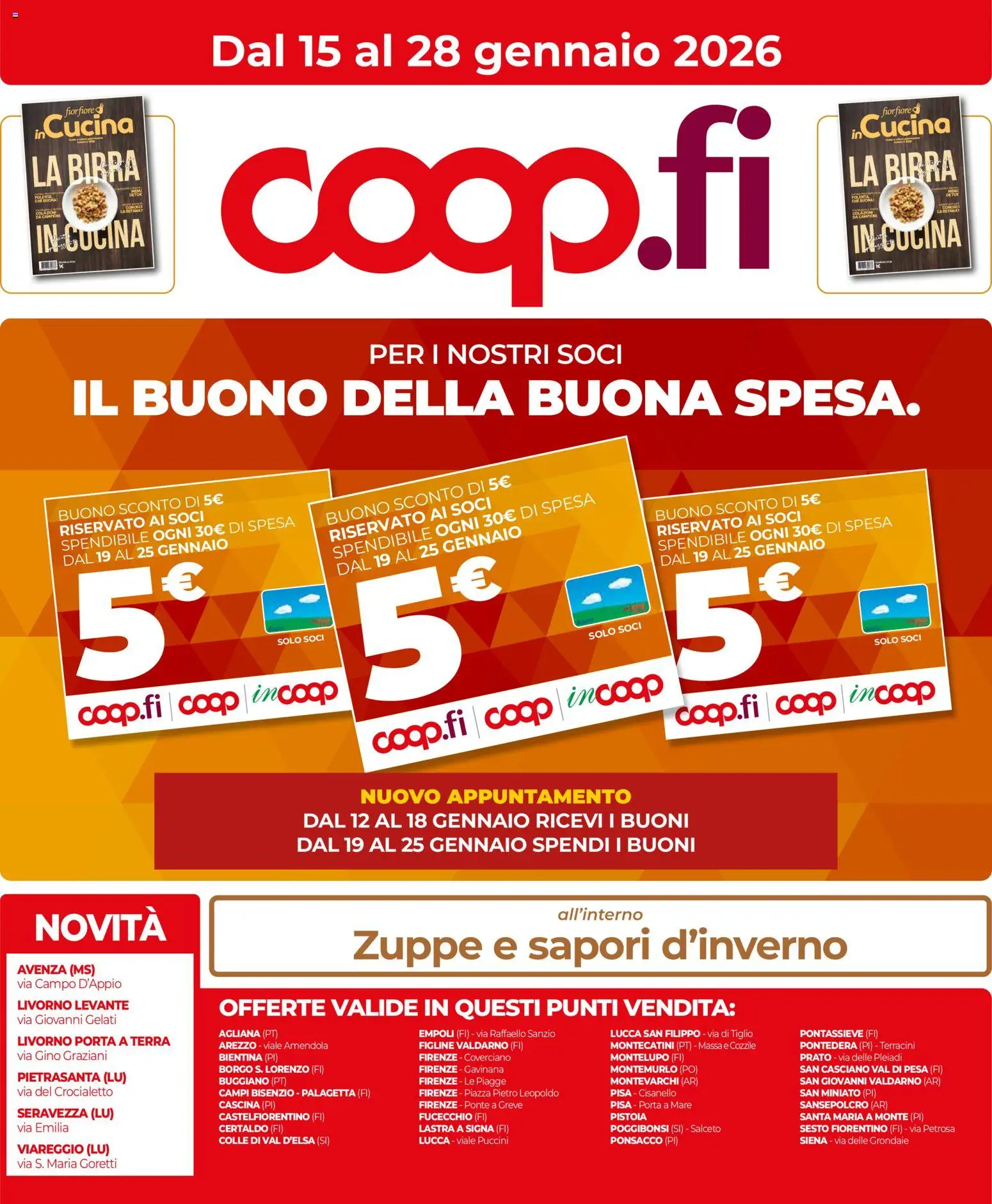 Volantino COOP del 15.01.2026 | Pagina: 1 | Prodotti: Birra, Fan, Terra