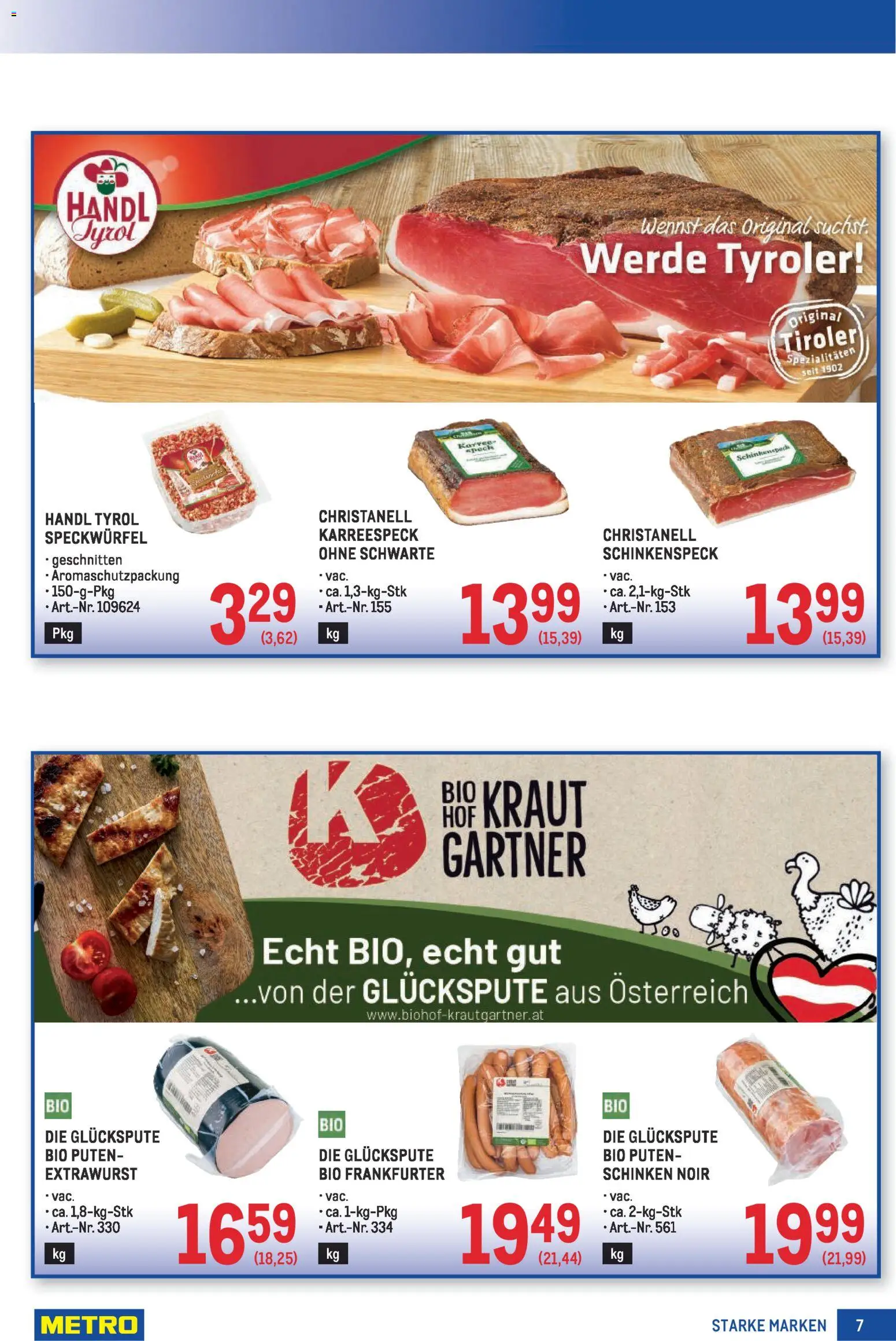 Metro Starke Marken gültig ab 22.01.2026 | Seite: 7 | Produkte: Kraut, Schinken