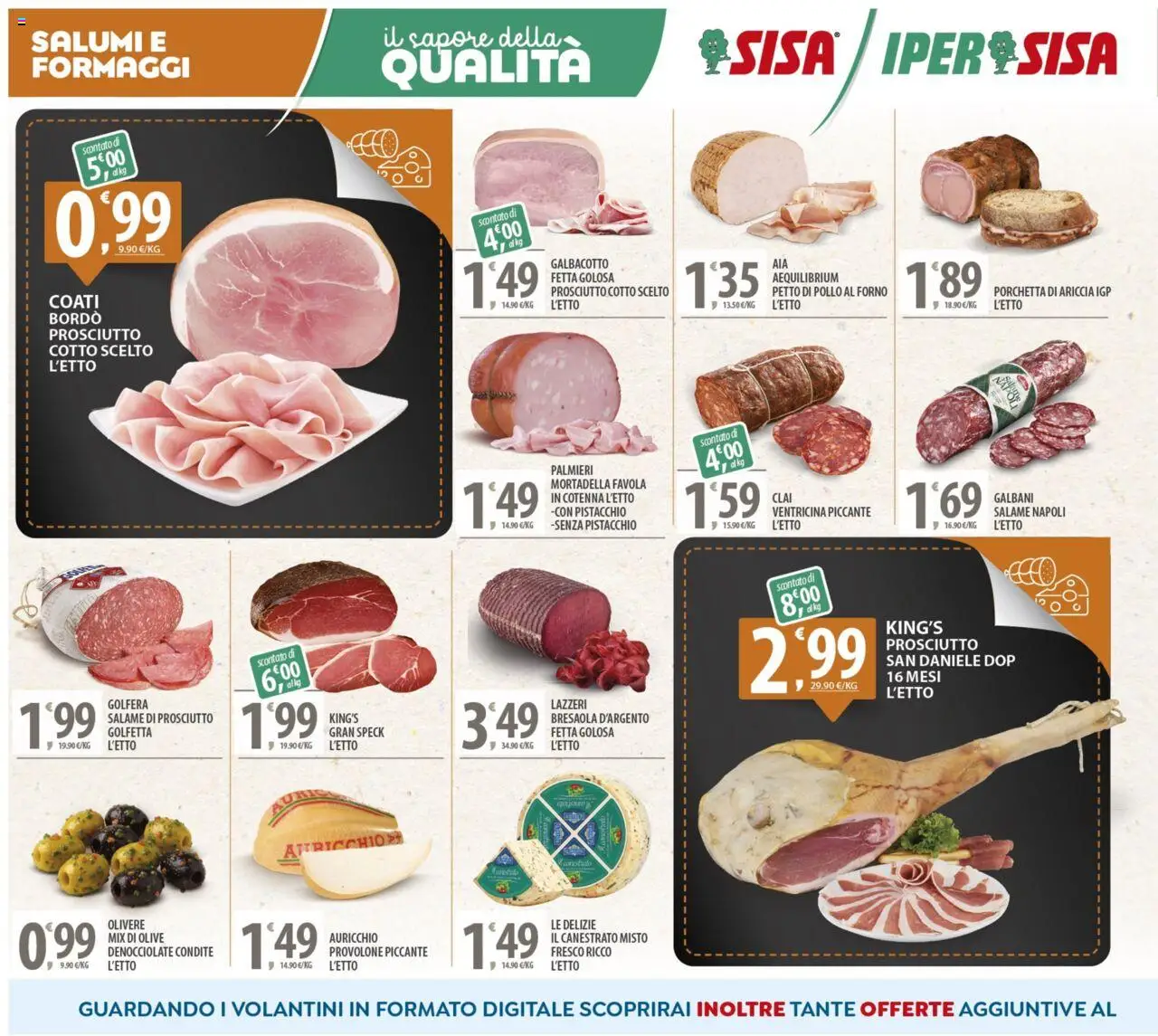 Volantino SISA del 21.08.2025 | Pagina: 2 | Prodotti: Salame, Prosciutto, Mortadella, Forno