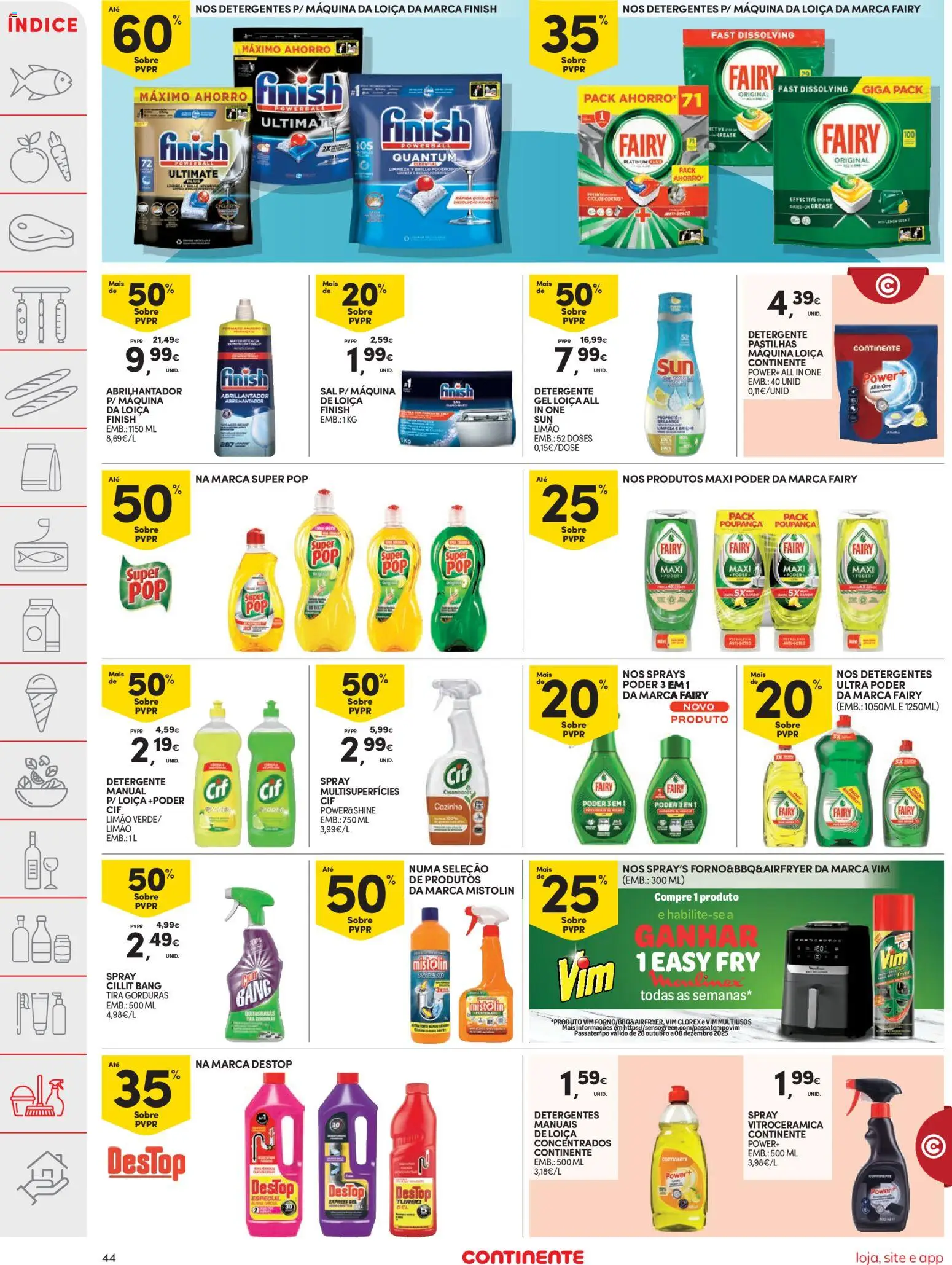 Continente folheto │ válido de 17.02.2026 | Página: 44 | Produtos: Abrilhantador, Detergente, Sal