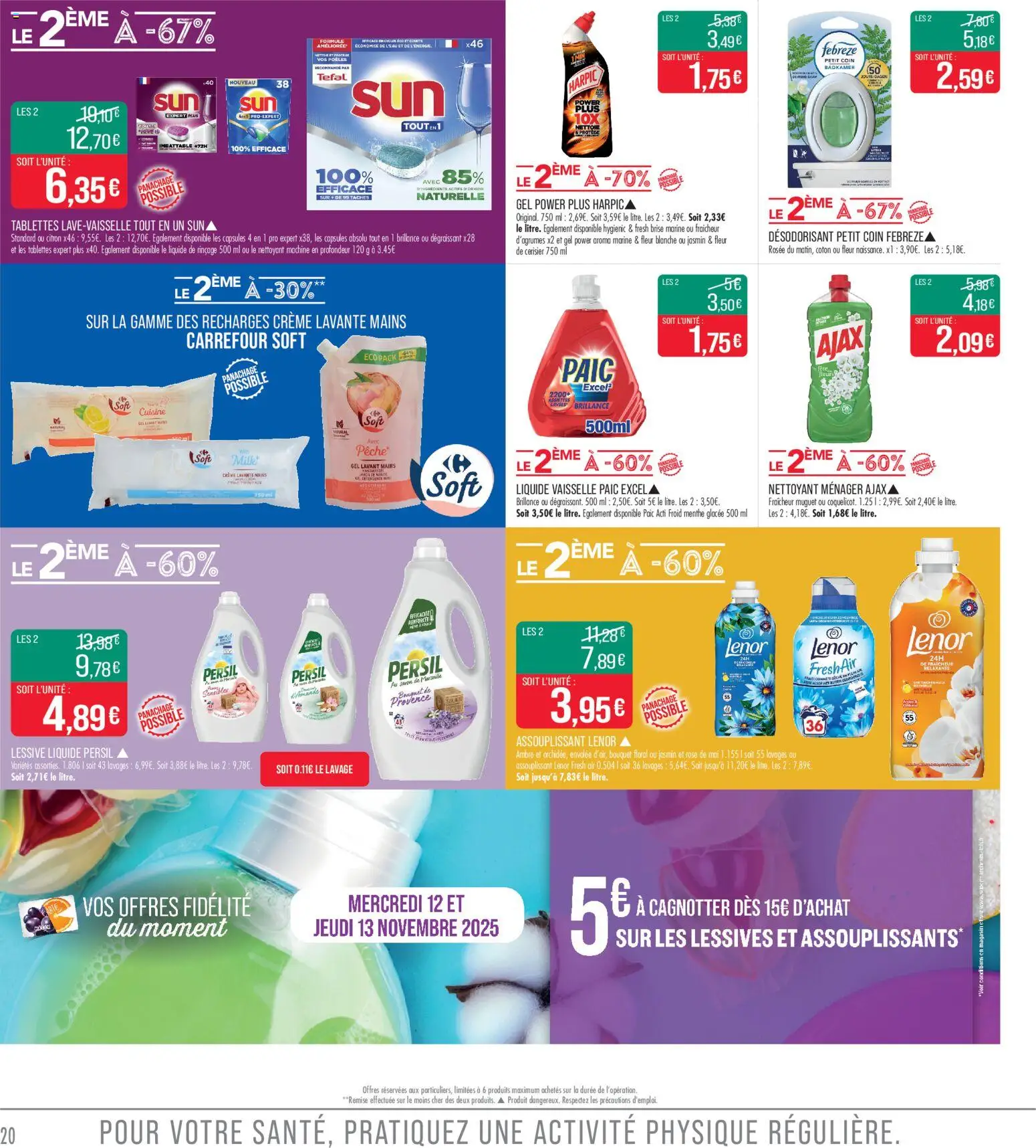 {H1} | Page: 20 | Produits: Lenor, Désodorisant, Tefal, Lessive