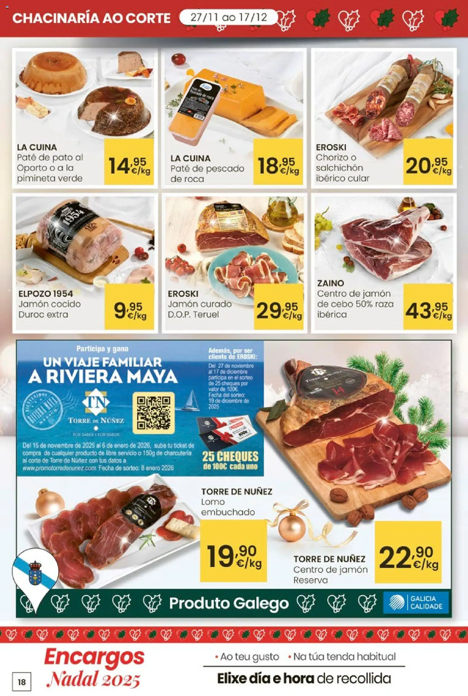 Eroski - Center │ válido desde el 27.11.2025 | Página: 18 | Productos: Jamón, Jamón cocido, Paté, Pescado