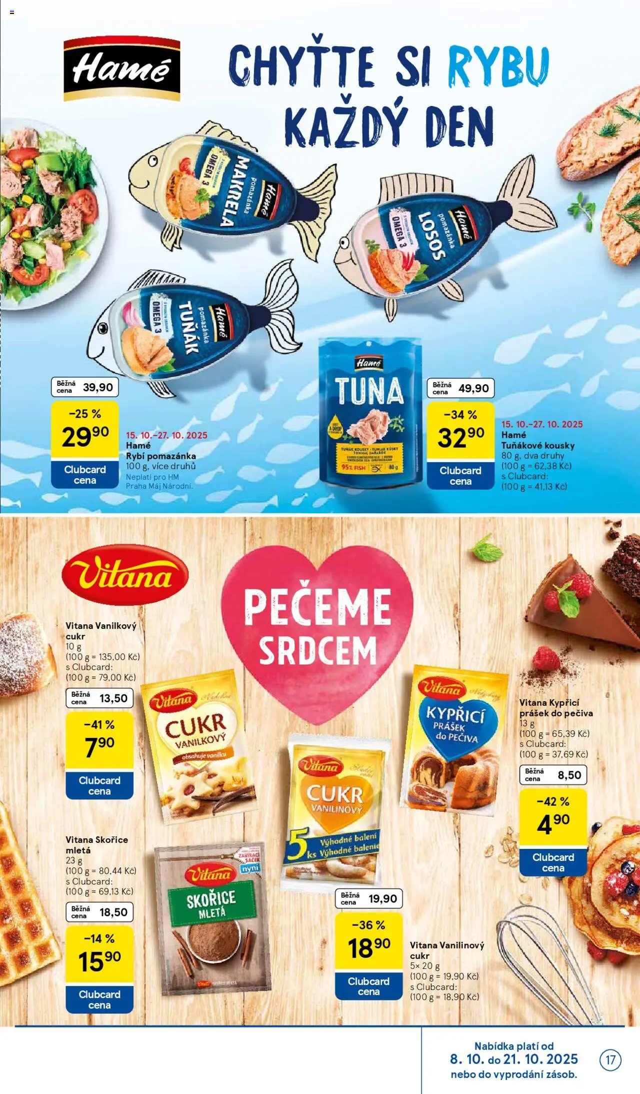 Tesco katalog od 01.10.2025 | Strana: 17 | Produkty: Omega, Losos, Makrela, Vanilkový cukr