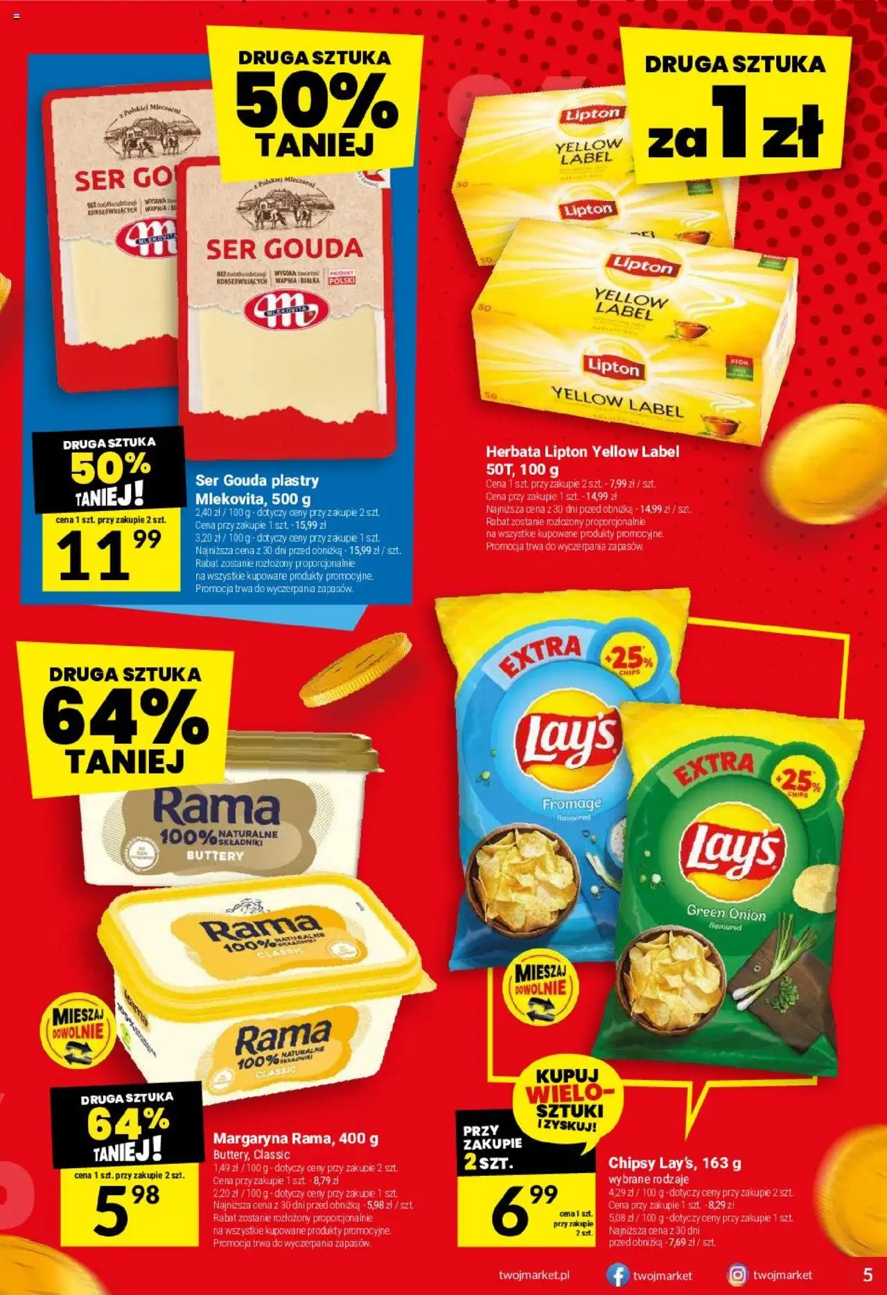 Twój Market Gazetka od 10.09.2025 | Strona: 5 | Produkty: Margaryna, Herbata lipton, Ser, Ser gouda