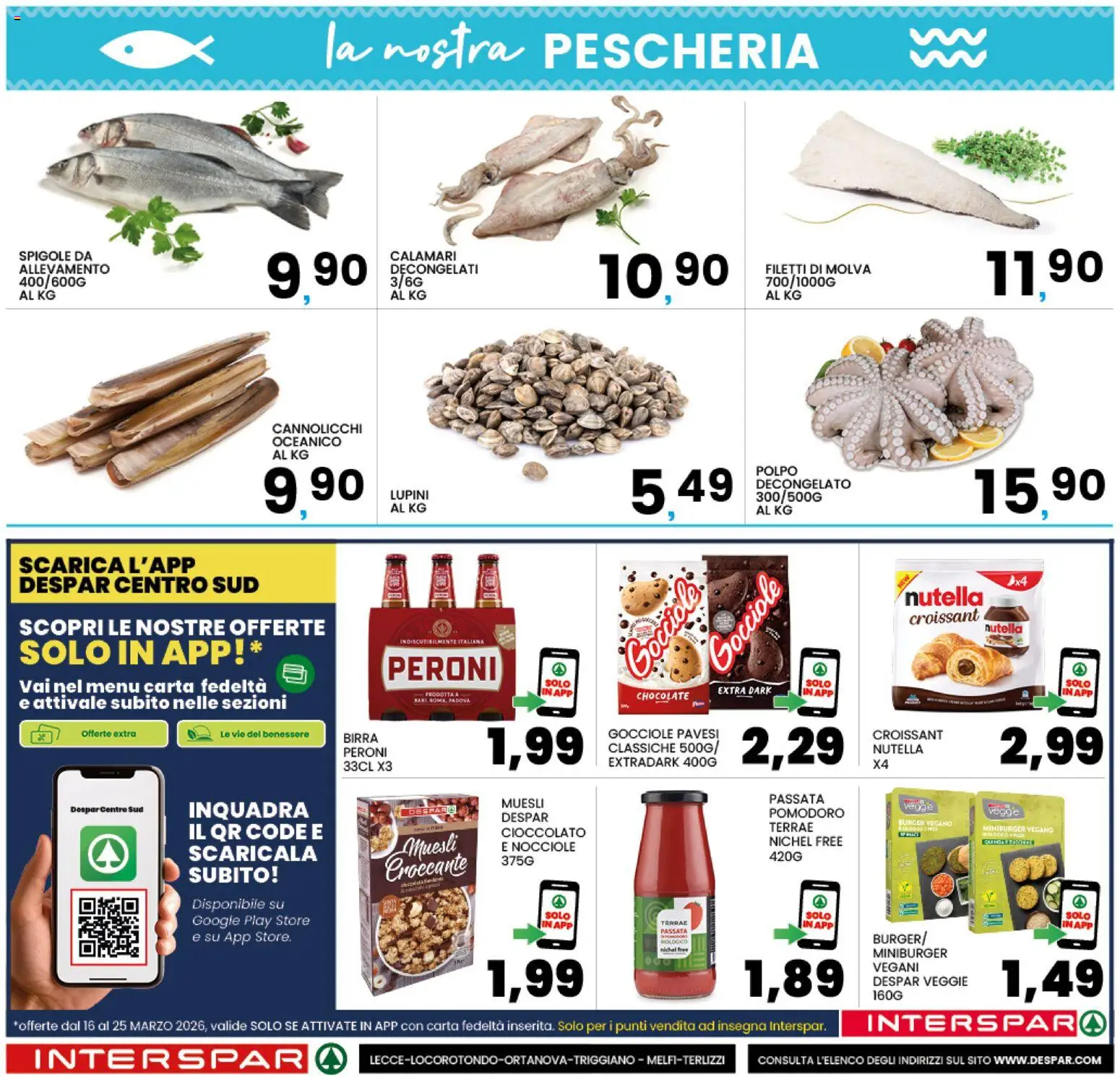 Volantino Interspar del 16.03.2026 | Pagina: 20 | Prodotti: Lupini, Polpo, Nocciole, Croissant