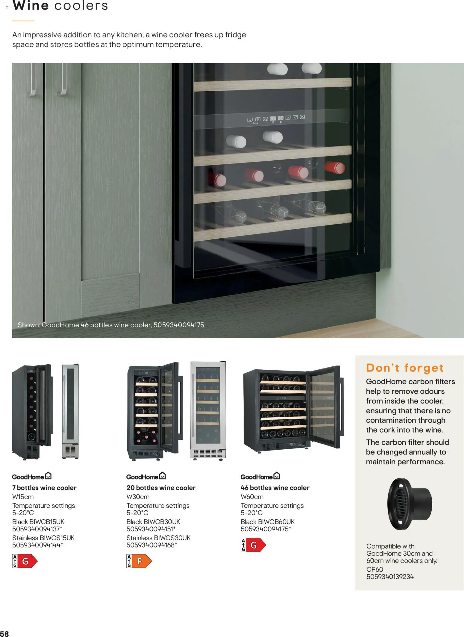 {H1} | Page: 58 | Products: Wine coolers, Wine