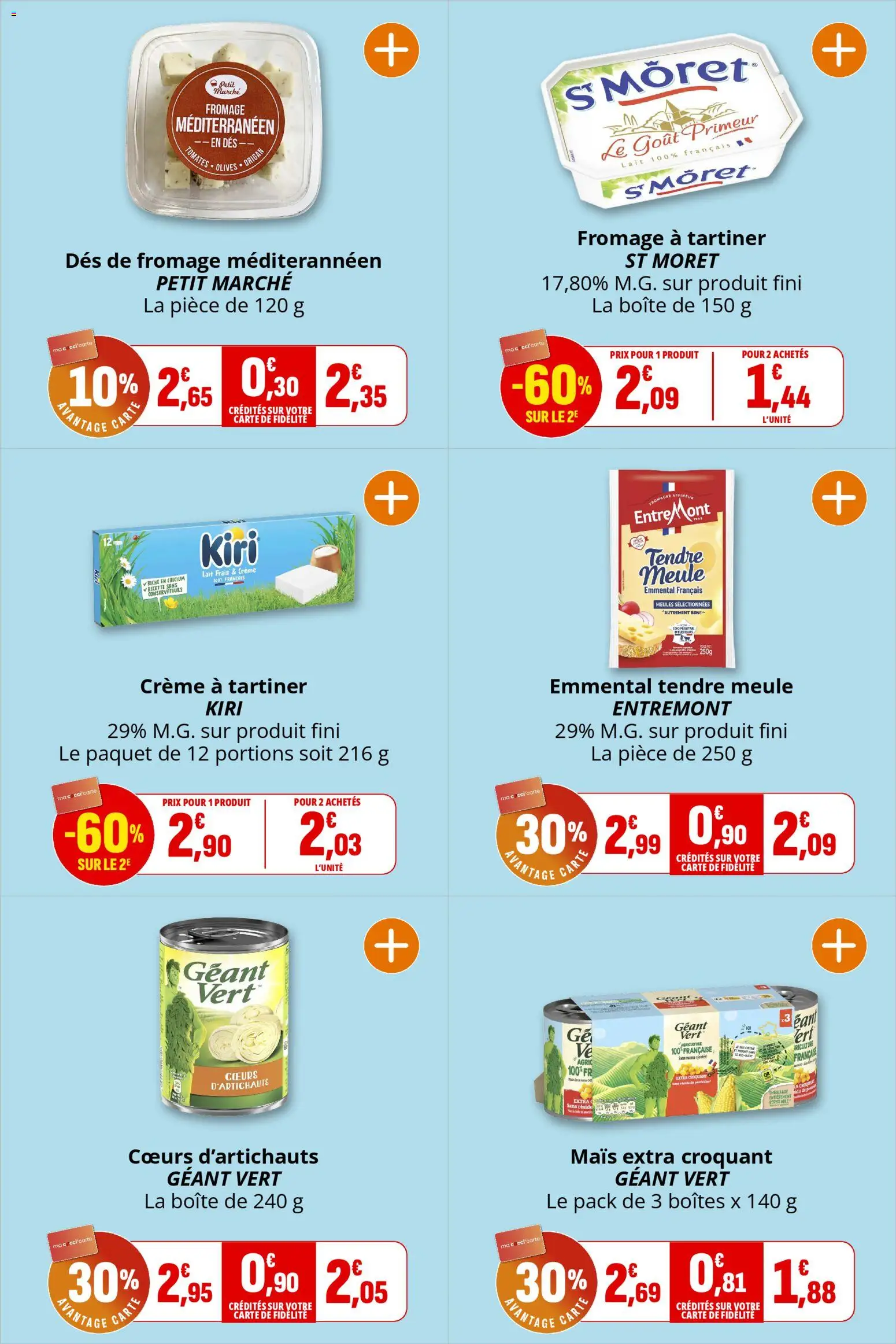 {H1} | Page: 8 | Produits: Emmental, Fromage, Tomates, Crème