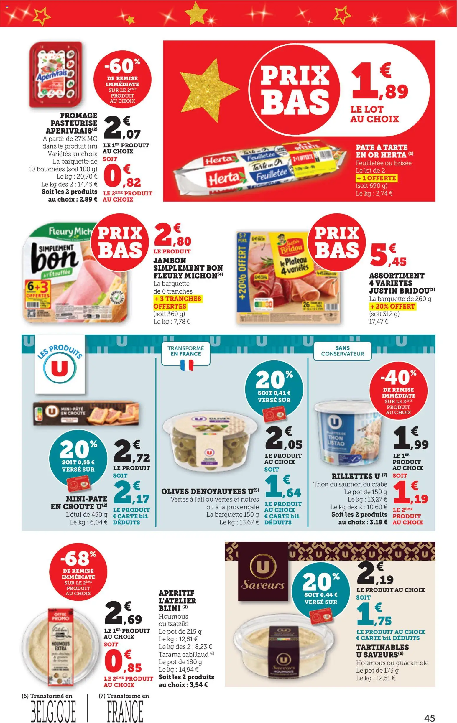 {H1} | Page: 45 | Produits: Guacamole, Fromage, Jambon, Saumon