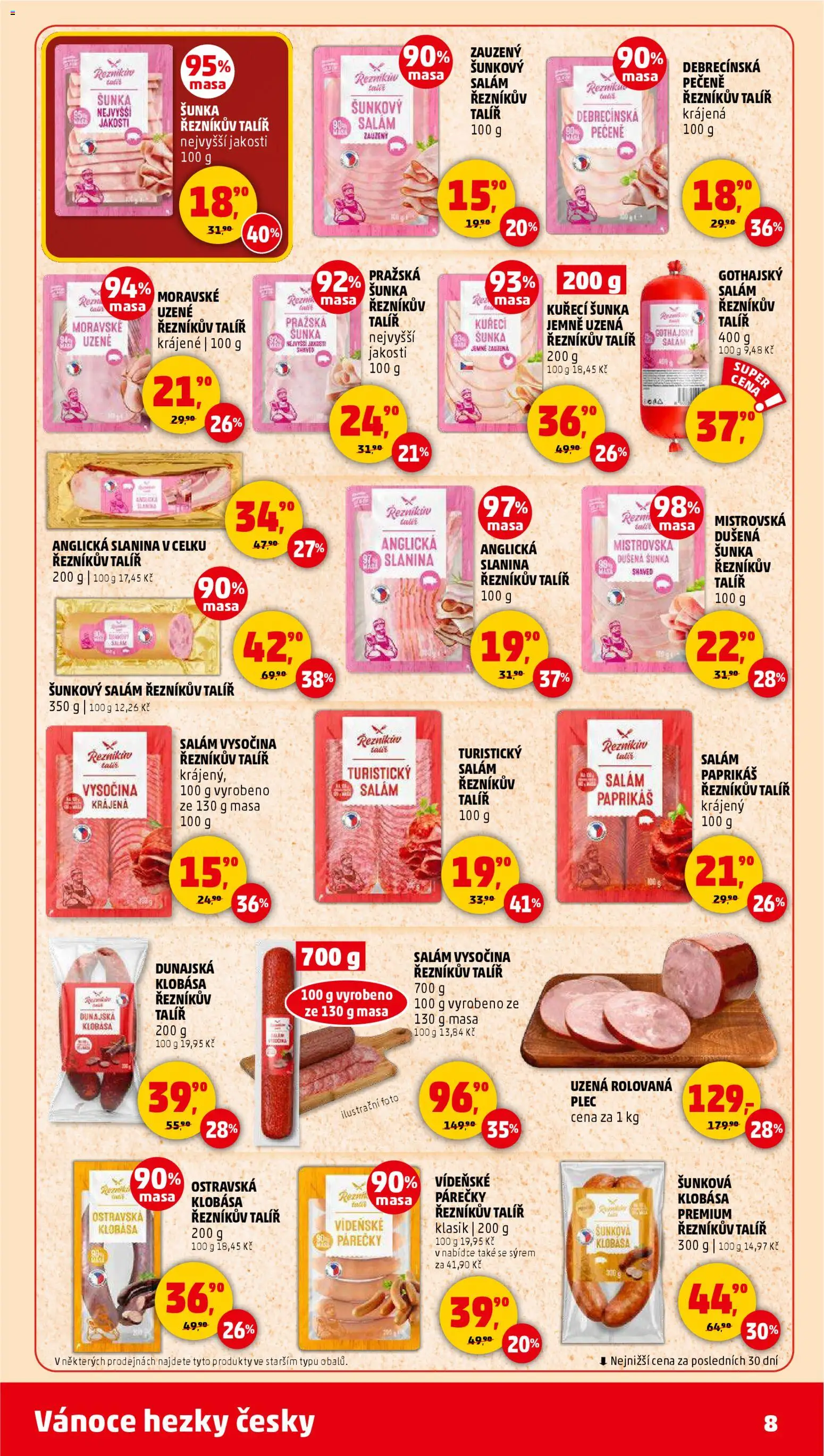 Penny Market leták - Čtvrtečník od 20.12.2025 | Strana: 8 | Produkty: Salám, Talíř, Vysočina, Slanina