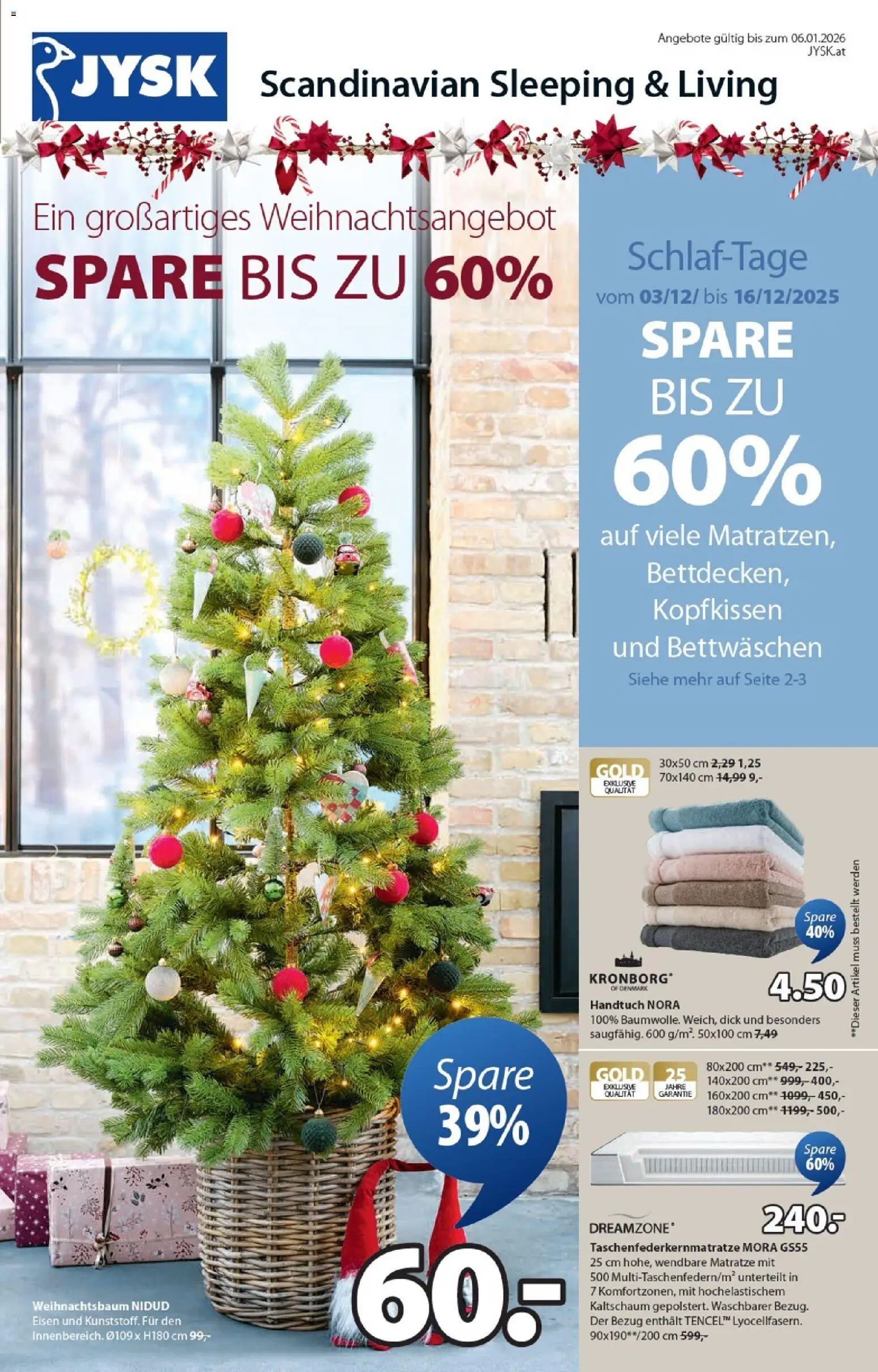 JYSK Angebote gültig ab 01.12.2025 | Seite: 1 | Produkte: Matratze