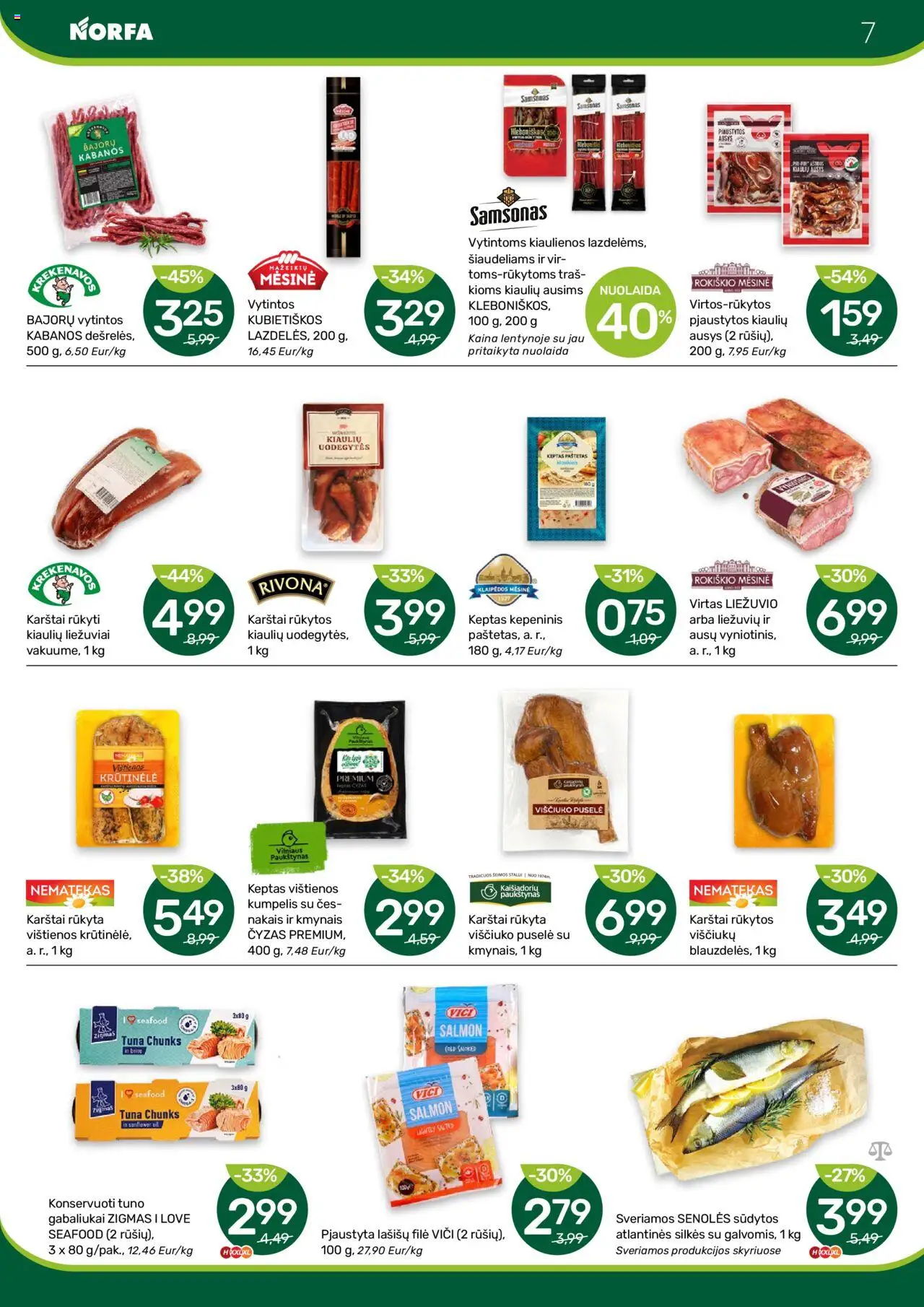 NORFA - Leidinys│galioja nuo 24.07.2025 | Puslapis: 7 | Prekių: Vištienos, Kiaulienos, Lašišų filė