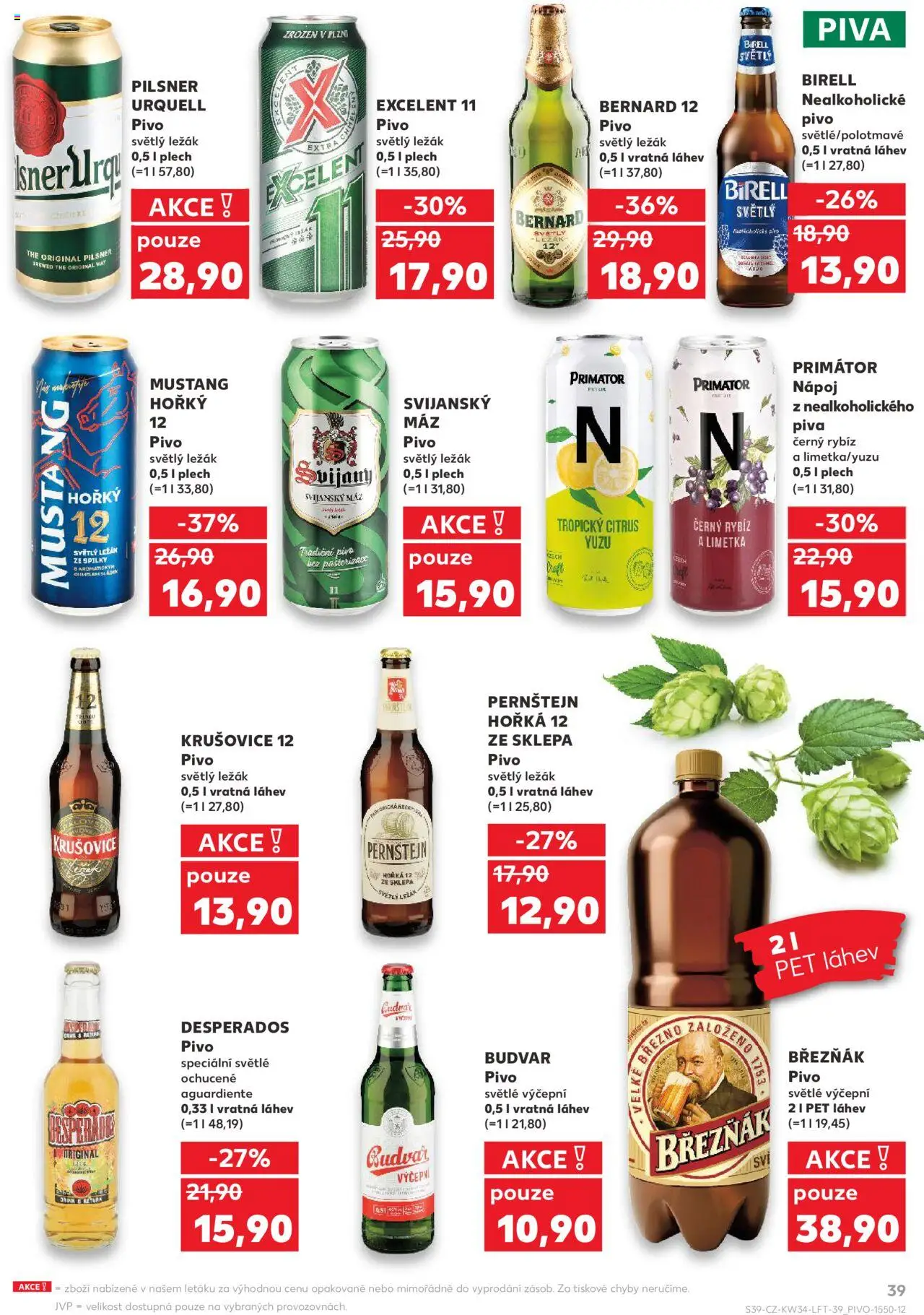 Kaufland leták - Brno od 20.08.2025 | Strana: 39 | Produkty: Desperados, Plech, Svijanský Máz, Krušovice