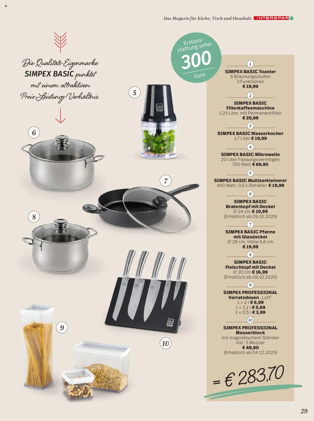Interspar Mein Zuhause  gültig ab 29.09.2025 | Seite: 29 | Produkte: Mikrowelle, Wasserkocher, Toaster, Tisch