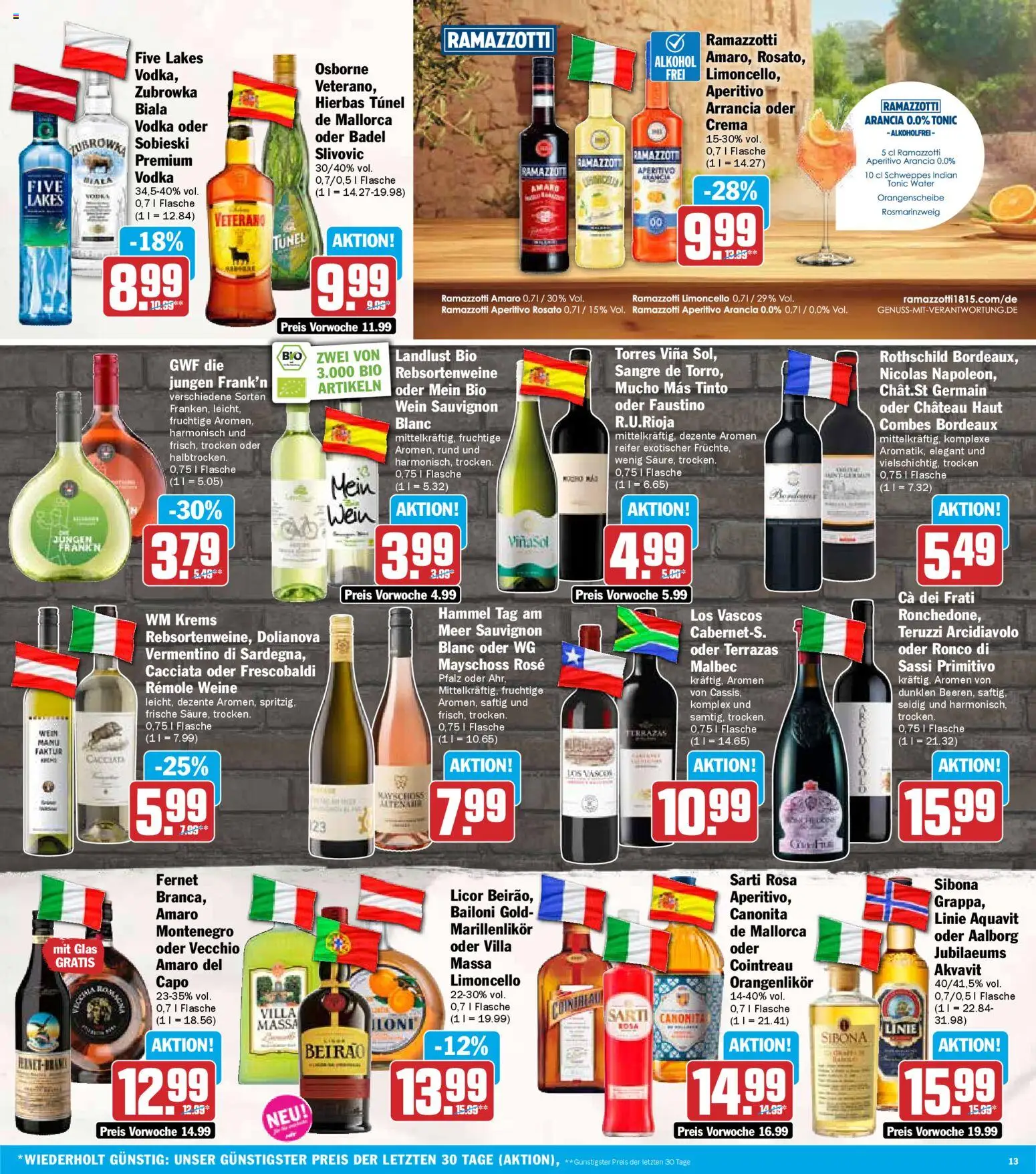 HIT - Baden-Württemberg – gültig ab 10.11.2025 | Seite: 13 | Produkte: Osborne, Schweppes, Wein, Vodka