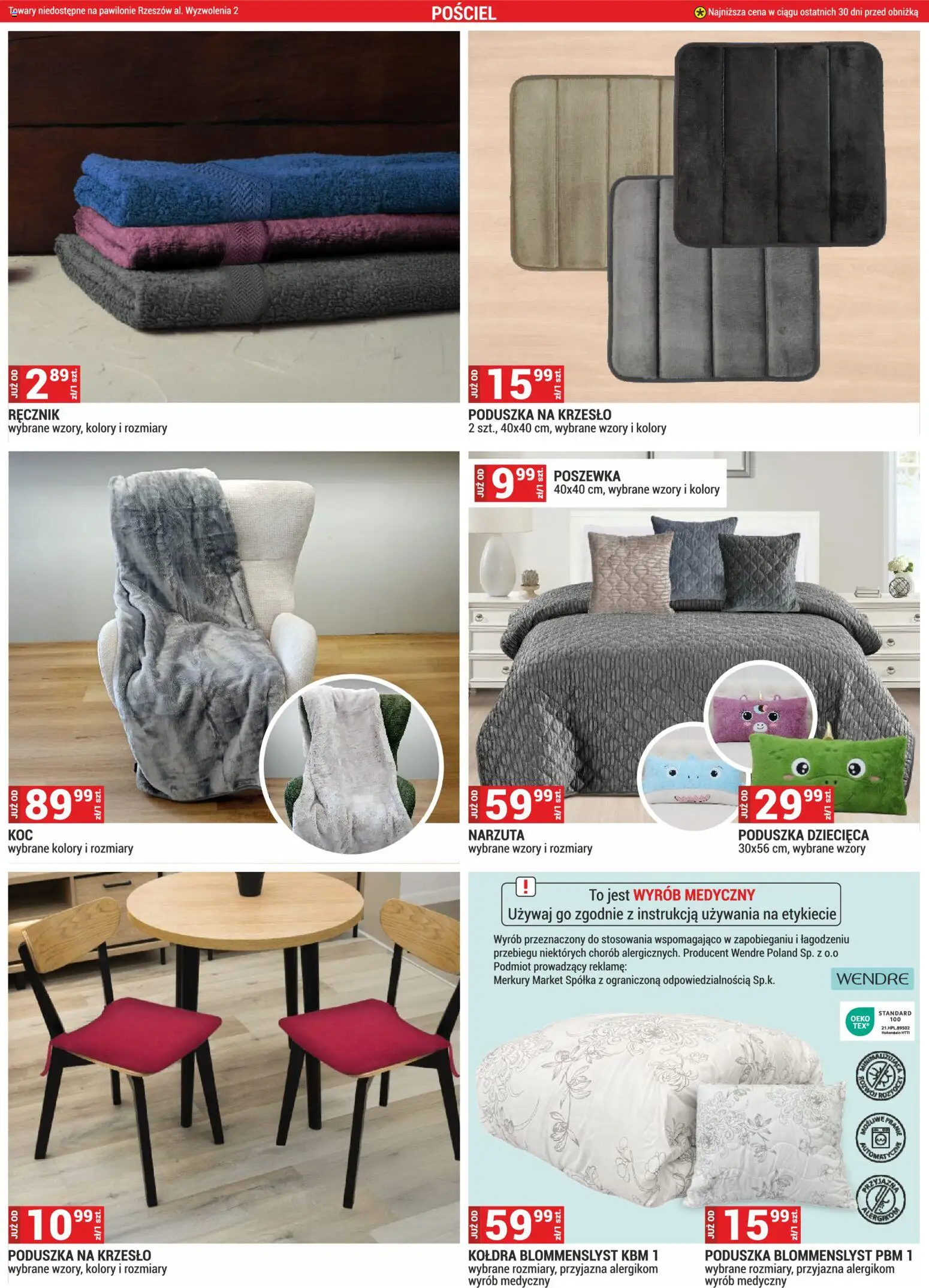 Merkury Market Gazetka od 01.11.2025 | Strona: 10 | Produkty: Pościel, Poduszka, Krzesło, Kołdra