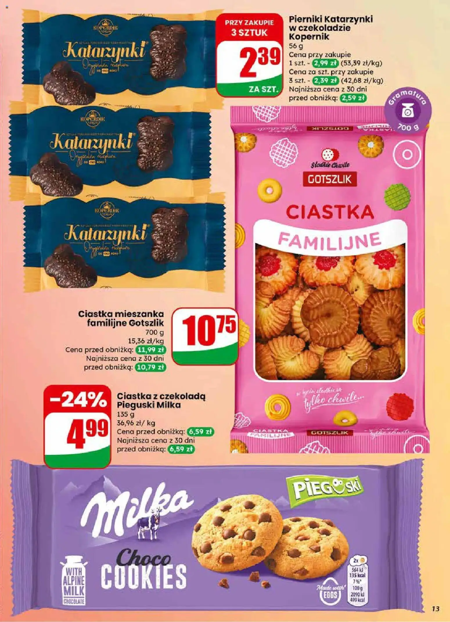 Dino Gazetka od 25.02.2026 | Strona: 13 | Produkty: Czekolada milka, Pierniki w czekoladzie, Czekolada, Ciastka