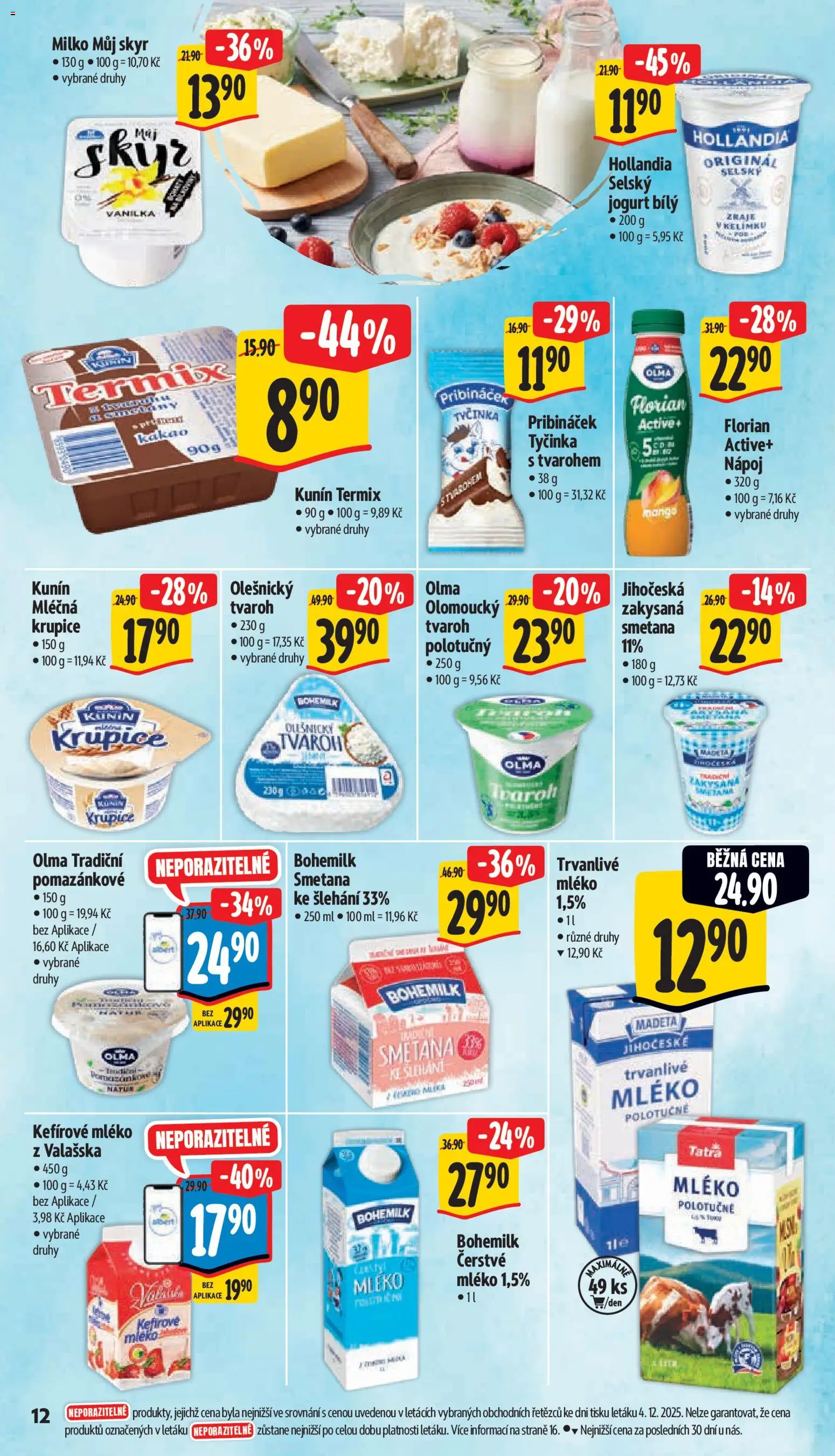 Albert leták - Supermarket od 10.12.2025 | Strana: 19 | Produkty: Smetana, Olešnický tvaroh, Krupice, Tvaroh