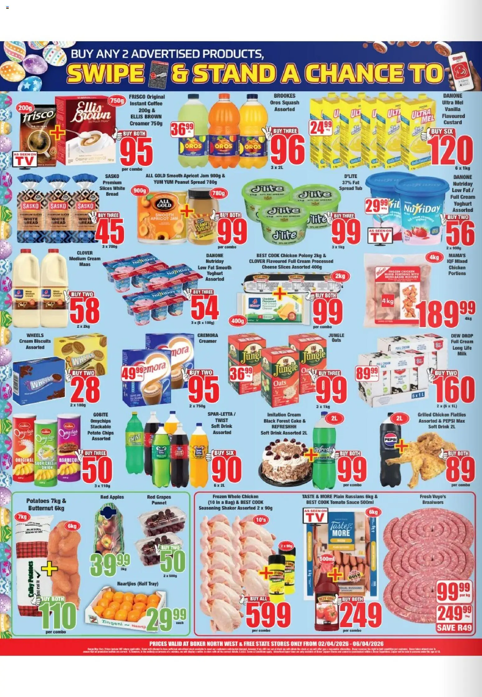 New Boxer catalogue – valid from 02.04.2026 | Page: 2 | Products: BB cream, Seasoning, Potatoes, Sausage