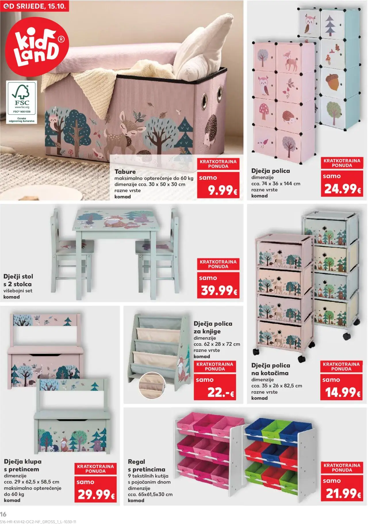 Kaufland katalog | vrijedi od 15.10.2025 | Stranica: 16 | Proizvodi: Polica, Regal, Tabure, Polica za knjige