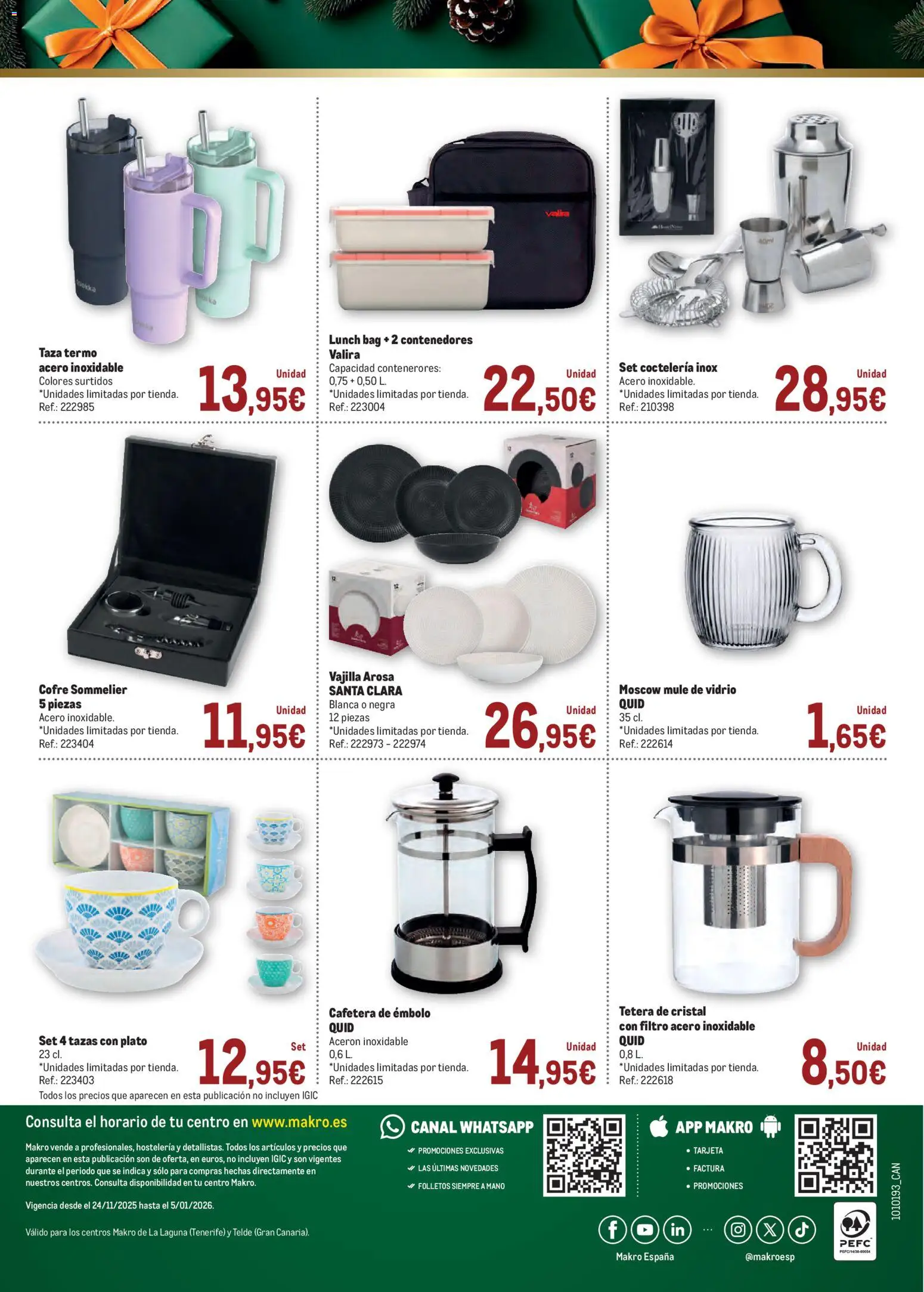 Makro - Ideas Regalos Canarias │ válido desde el 24.11.2025 | Página: 8 | Productos: Tetera, Βρεφικό κρεβάτι, Cafetera