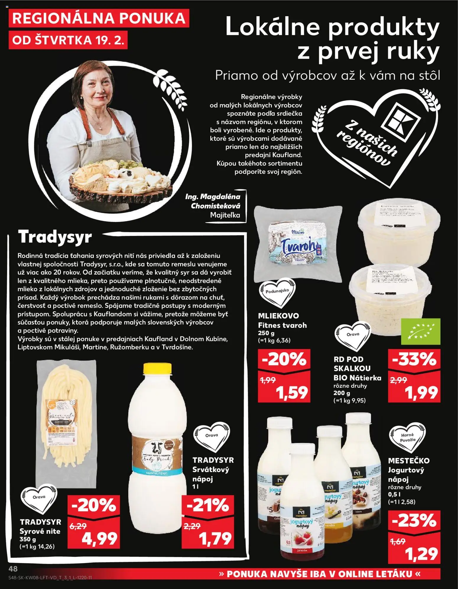 Nové Kaufland akcie – leták je platný od 19.02.2026 | Strana: 48 | Produkty: Stôl, Syr, Tvaroh