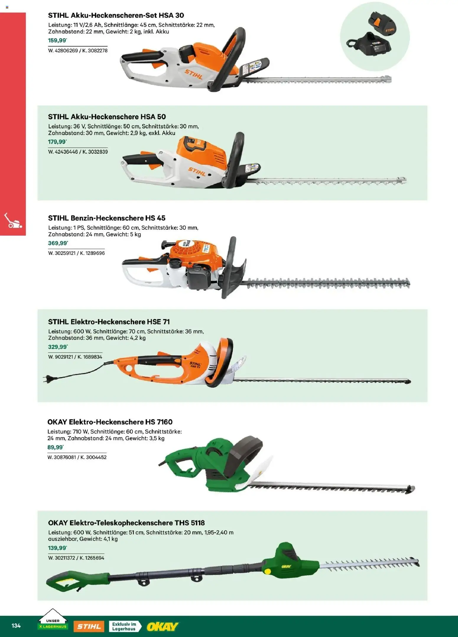 Lagerhaus Garten & Freizeit Katalog 2026 - Wien, Innsbruck gültig ab 01.03.2026 | Seite: 134 | Produkte: Gewicht