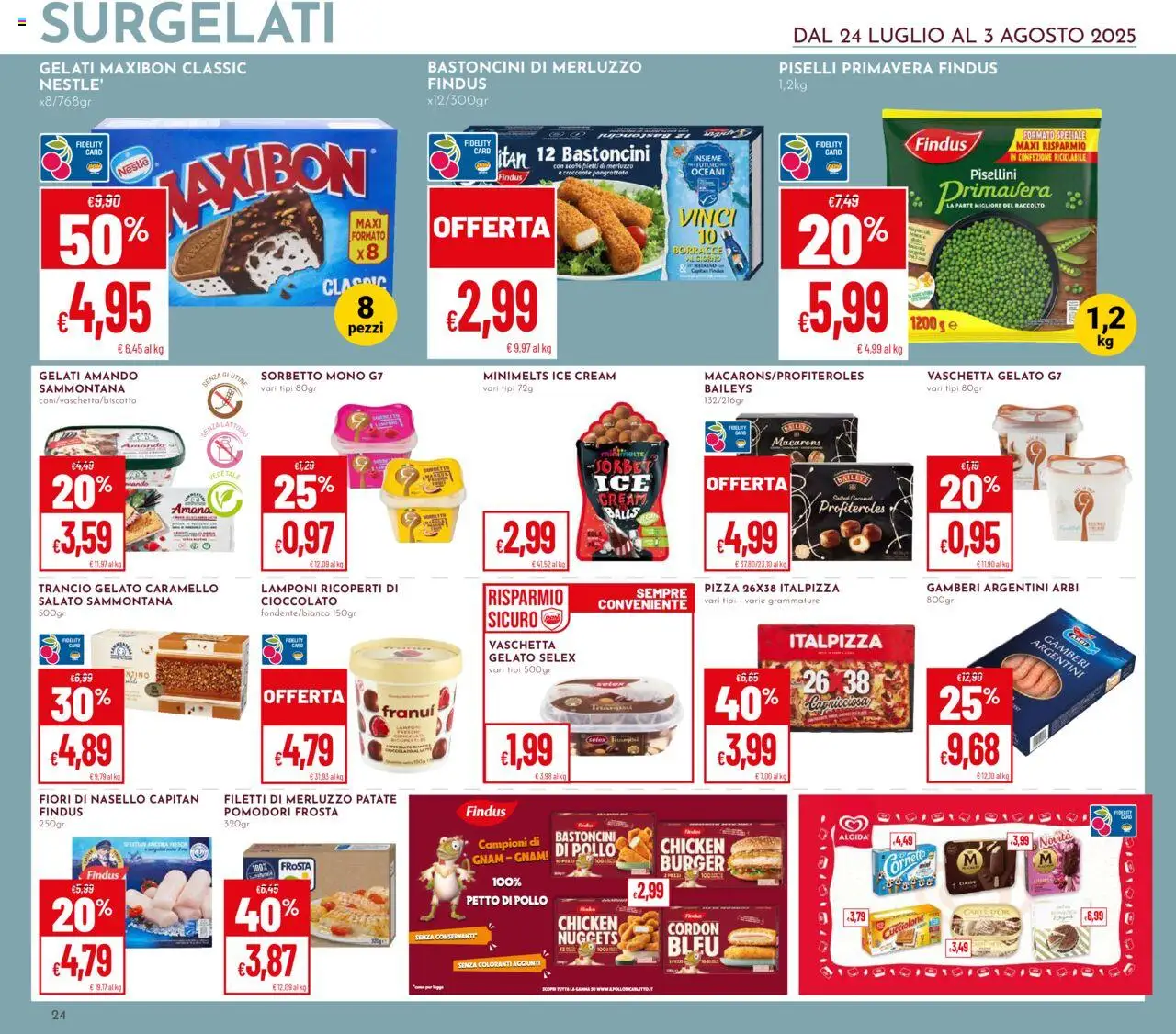 Volantino Pan del 24.07.2025 | Pagina: 24 | Prodotti: Lamponi, Sorbetto, Nuggets, Patate