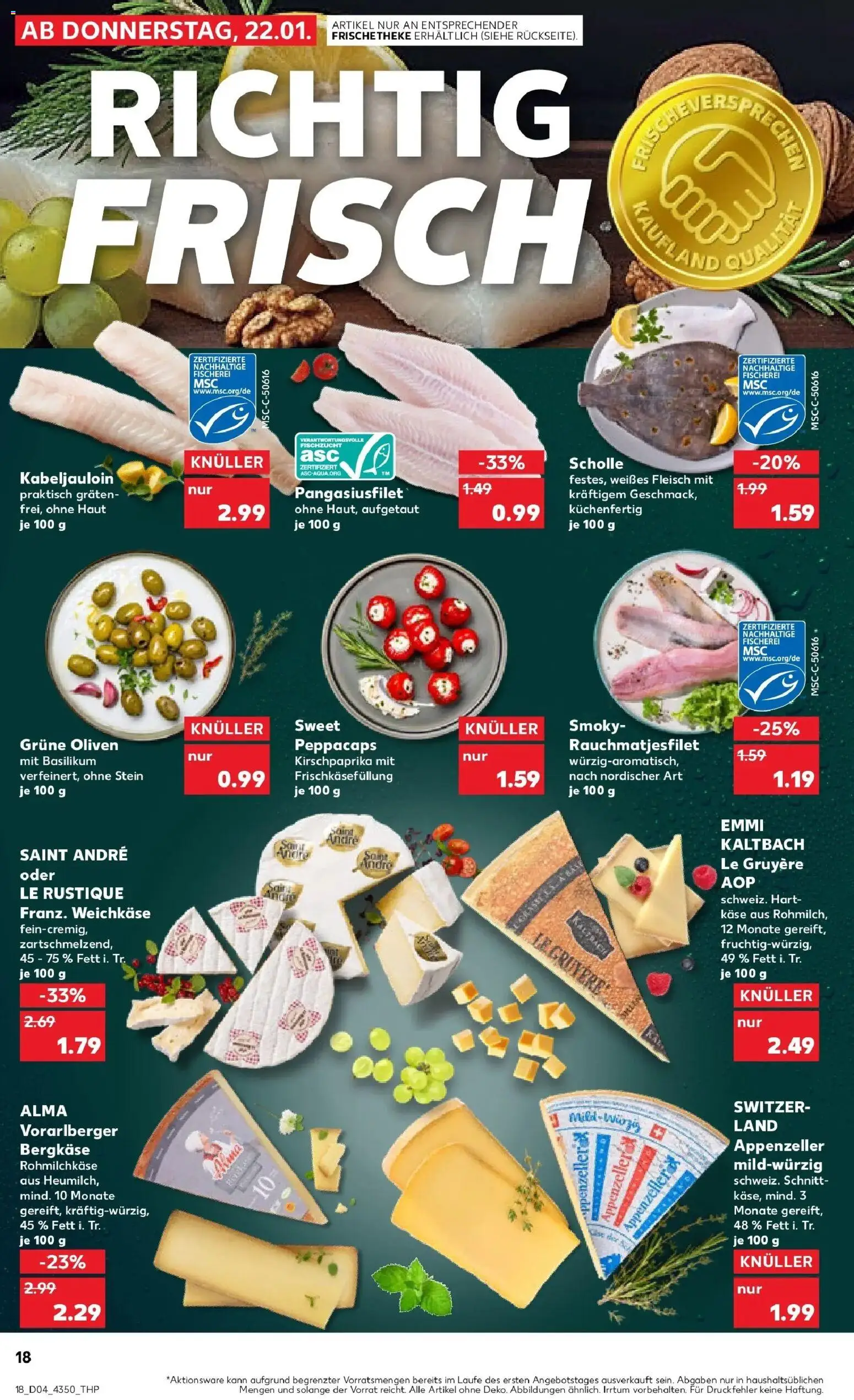 Kaufland prospekt Annaberg-Buchholz	 – gültig ab 22.01.2026 | Seite: 18 | Produkte: Käse, Fleisch