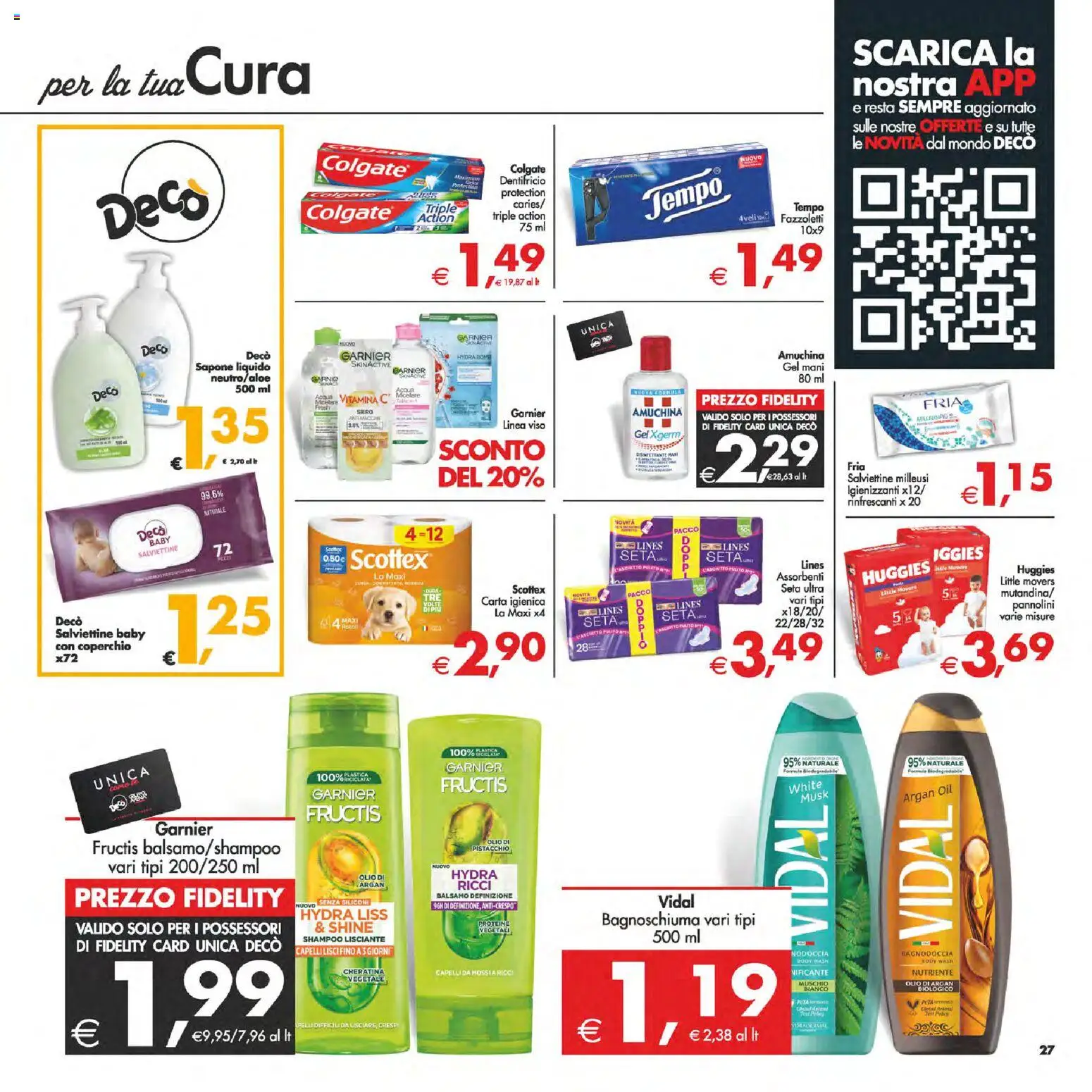 Volantino Decò del 24.02.2026 | Pagina: 33 | Prodotti: Pannolini, Bagnoschiuma, Dentifricio, Fazzoletti