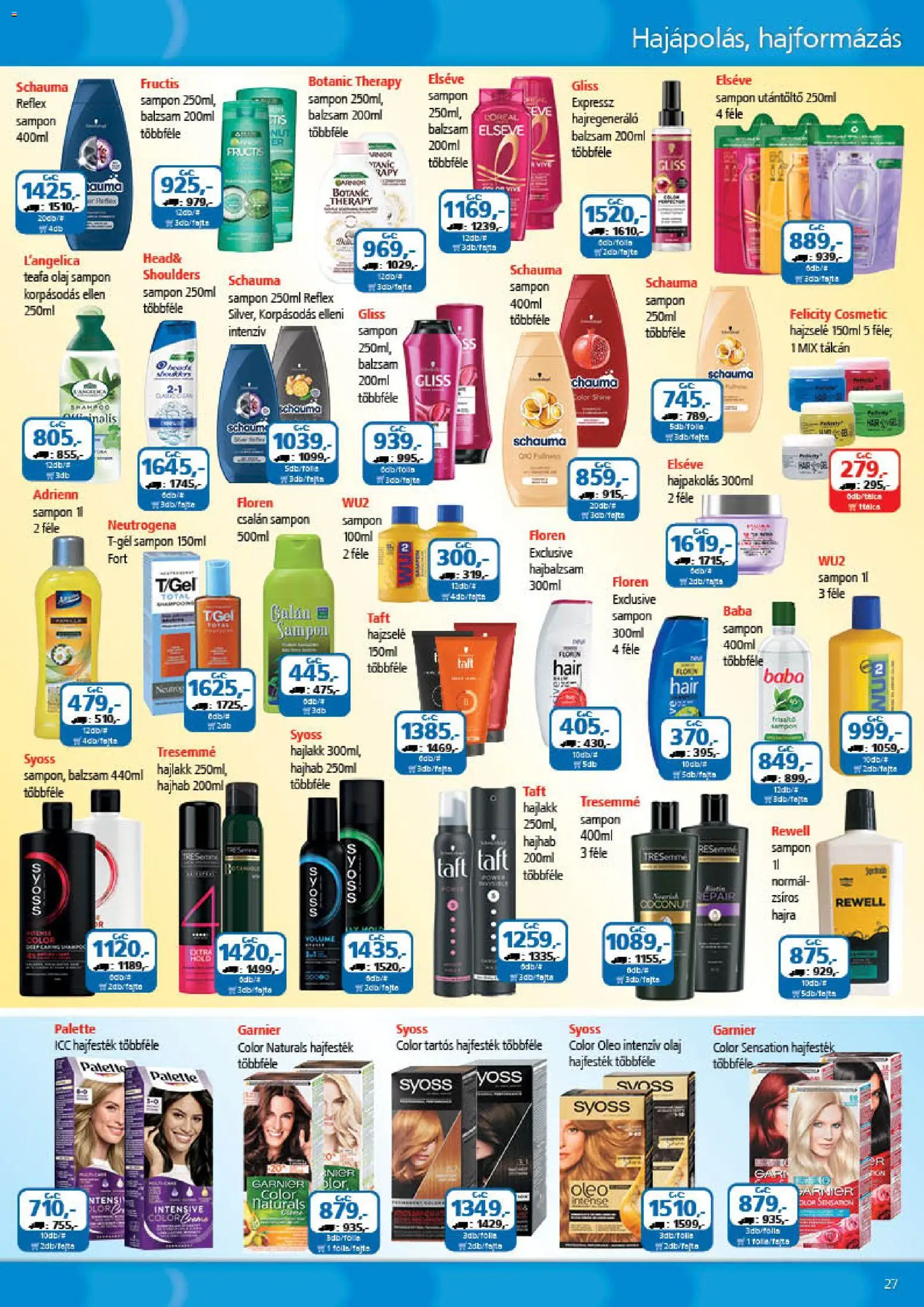 ÁRKLUB akciós ujság - amely érvényes a következő dátumtól: 01.01.2026 | Oldal: 27 | Termékek: Hajbalzsam, Sampon, Olaj, Hajlakk