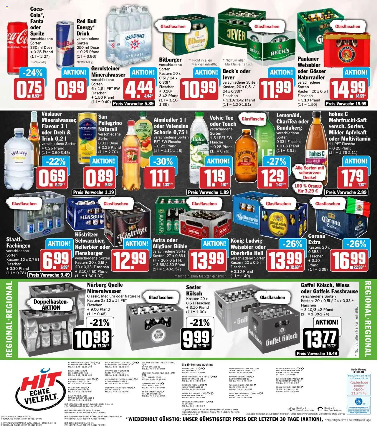 HIT Prospekt 	 – gültig ab 06.10.2025 | Seite: 18 | Produkte: Kostritzer, Bad, Valensina, Zitrone