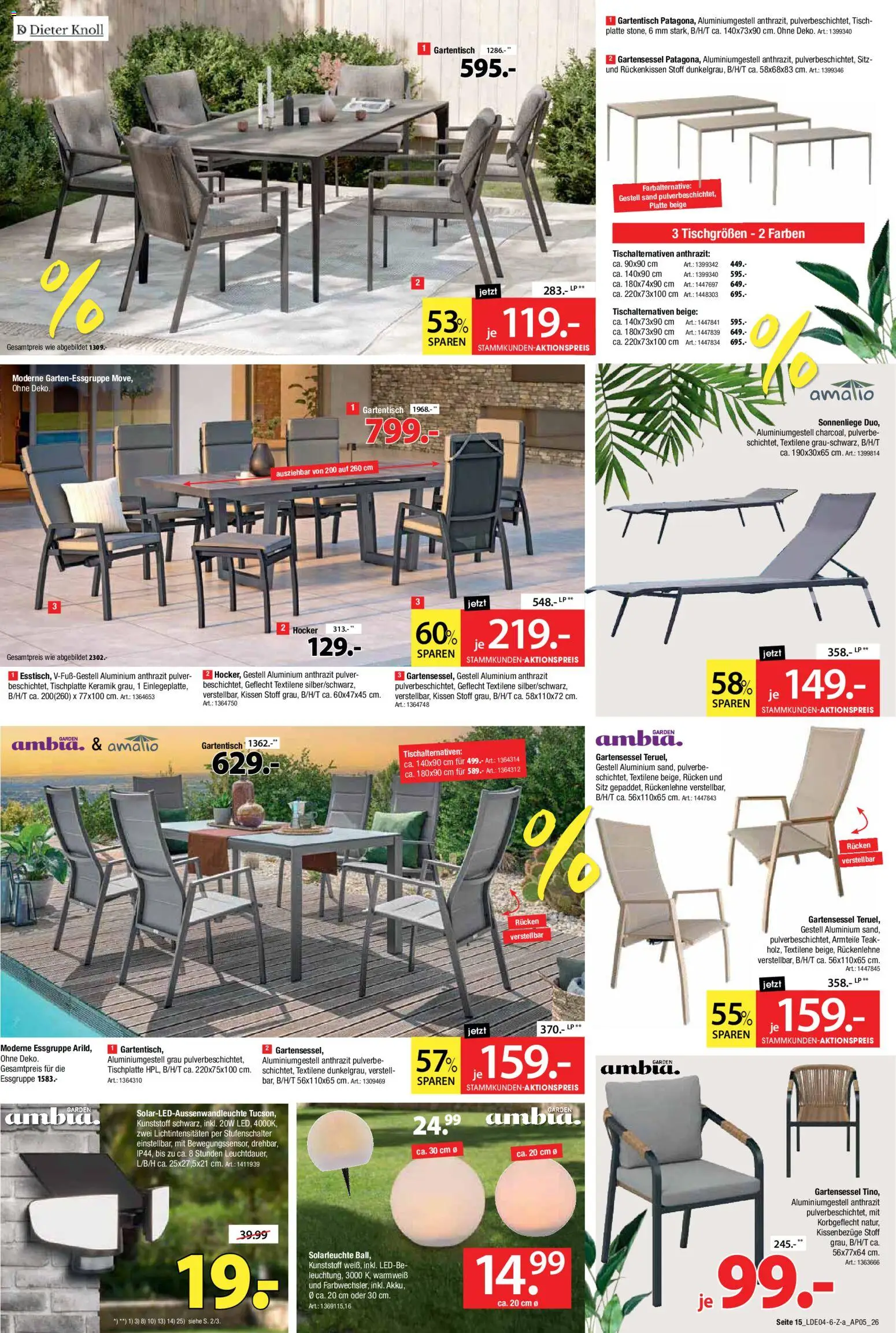 Zurbrüggen Prospekt 	 – gültig ab 25.04.2026 | Seite: 15 | Produkte: Hocker, Kissen, Essgruppe, Tisch