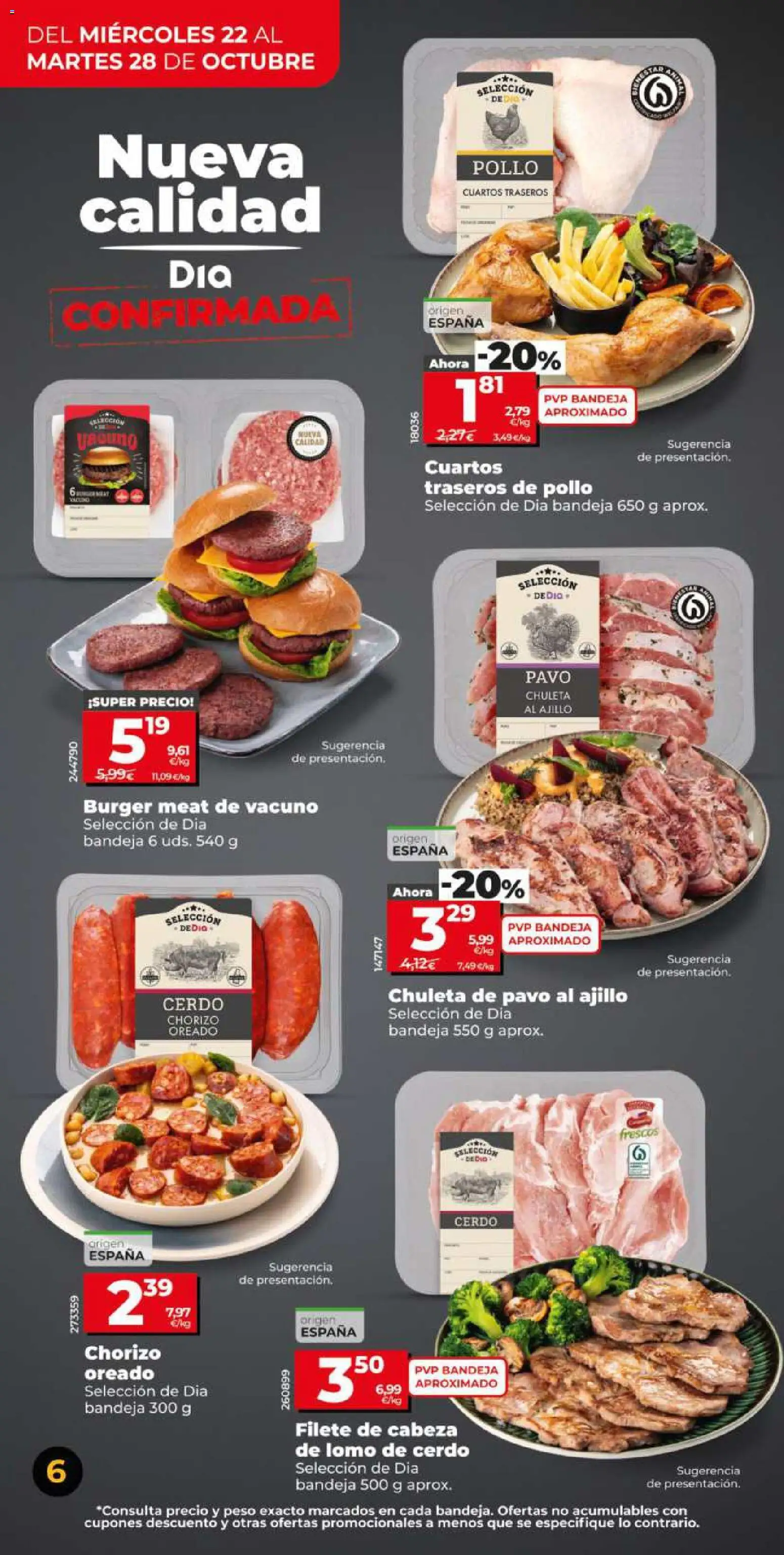 Dia - folleto Market │ válido desde el 22.10.2025 | Página: 6 | Productos: Cerdo, Peso, Filete, Bandeja