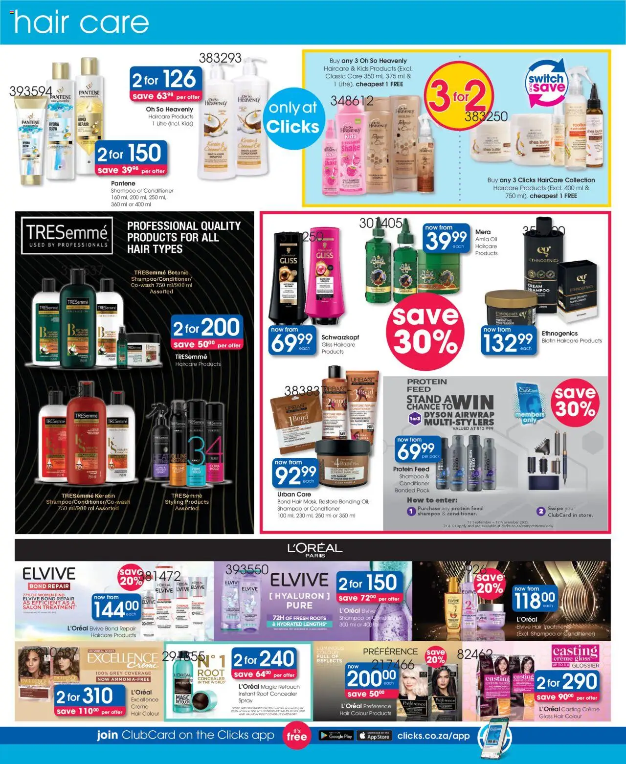New Clicks catalogue – valid from 23.09.2025 | Page: 14 | Products: Butter, Switch, Shampoo, Cream