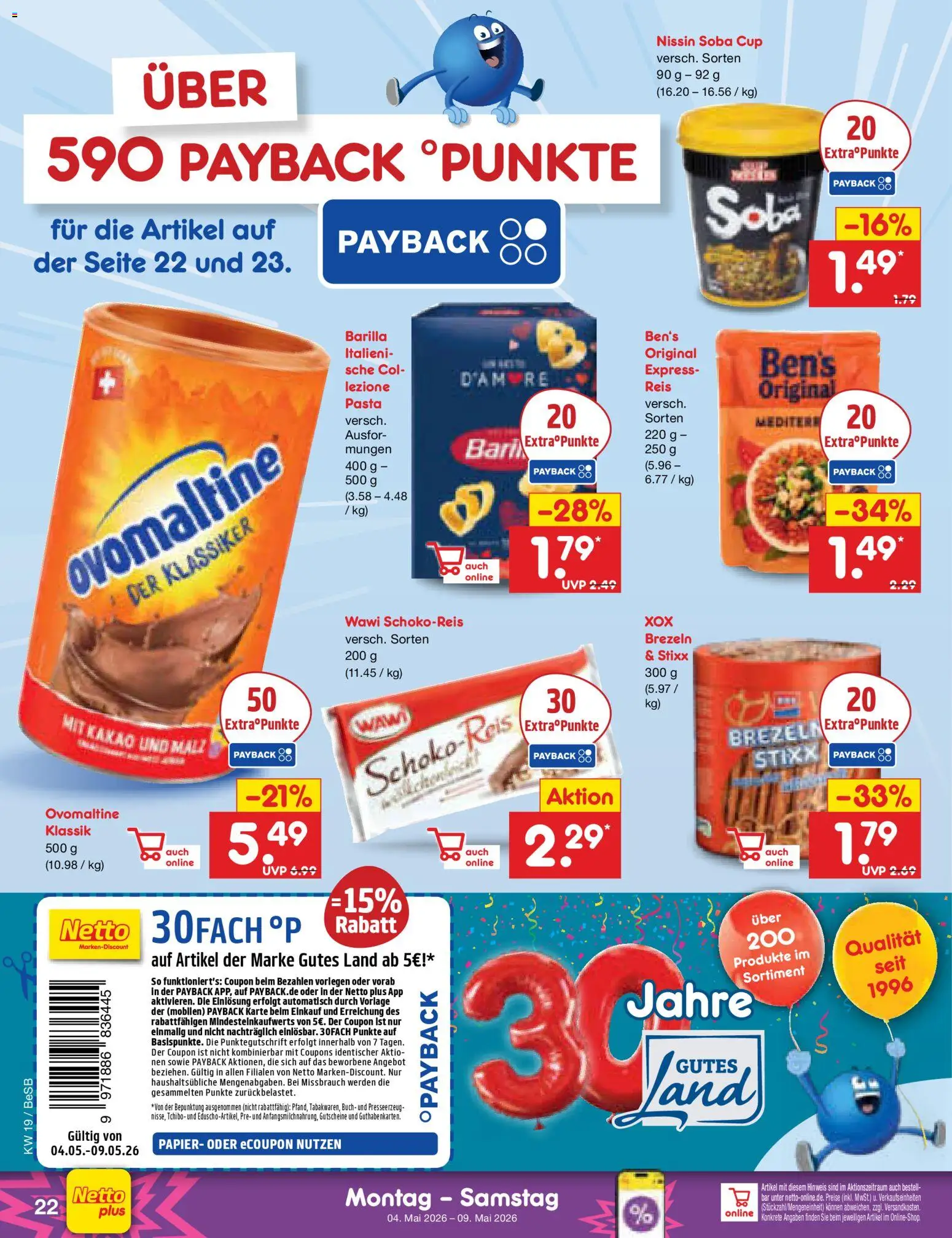 Netto Marken-Discount Prospekt 	 – gültig ab 04.05.2026 | Seite: 26 | Produkte: Ovomaltine, Barilla, Pasta, Reis