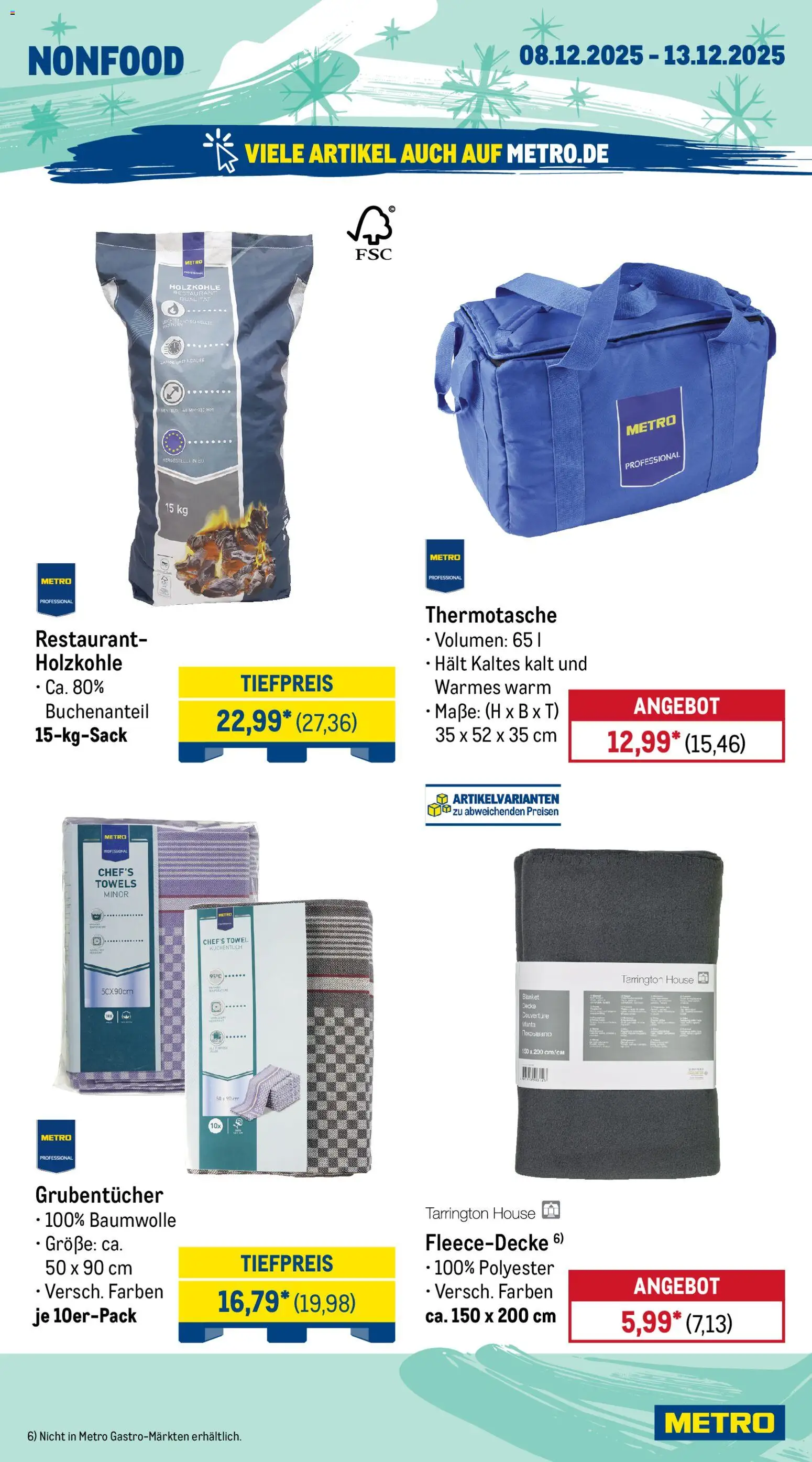 Metro Wochen-Angebote Gastro – gültig ab 08.12.2025 | Seite: 21 | Produkte: Decke