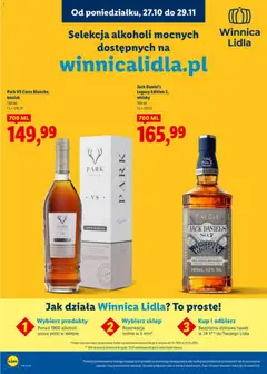 Pogląd oferty "Lidl Katalog alkoholi mocnych" - ważna od 27.10.2025 | Strona: 28 | Produkty: Koniak, Jack Daniel's, Whisky