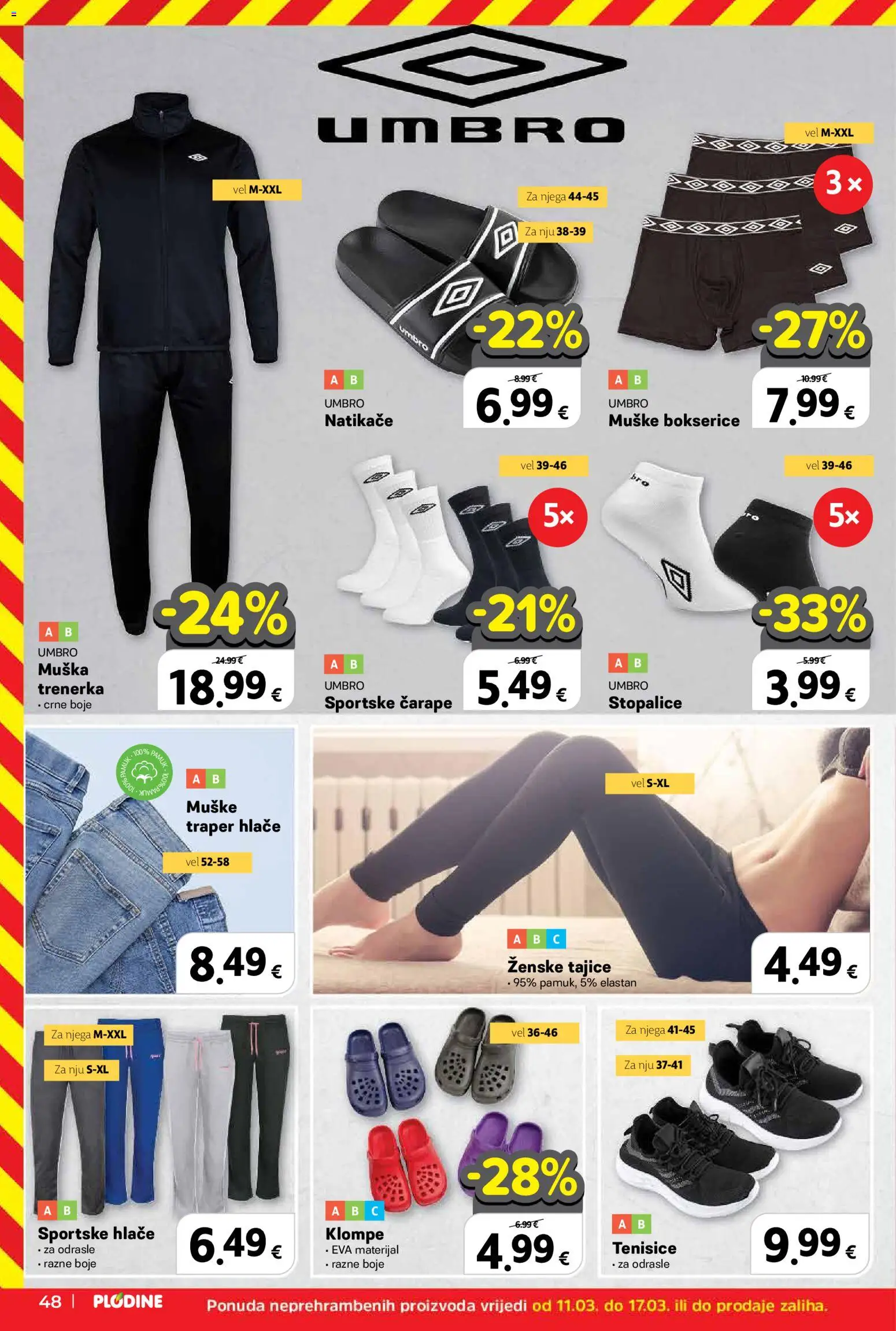 Plodine katalog | vrijedi od 11.03.2026 | Stranica: 48 | Proizvodi: Hlače, Čarape, Tajice, Bokserice