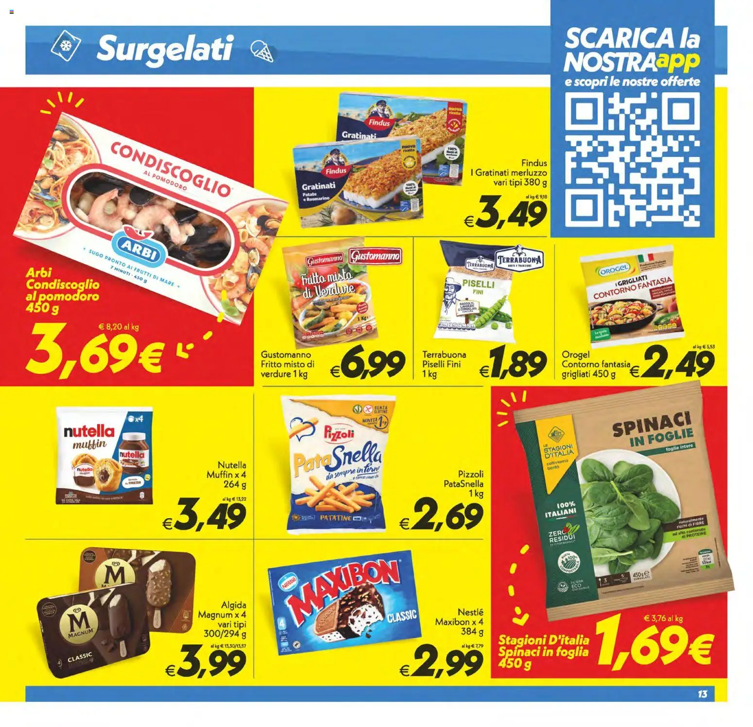 Volantino SuperConveniente del 24.10.2025 | Pagina: 13 | Prodotti: Frutti di mare, Pomodoro, Spinaci, Muffin