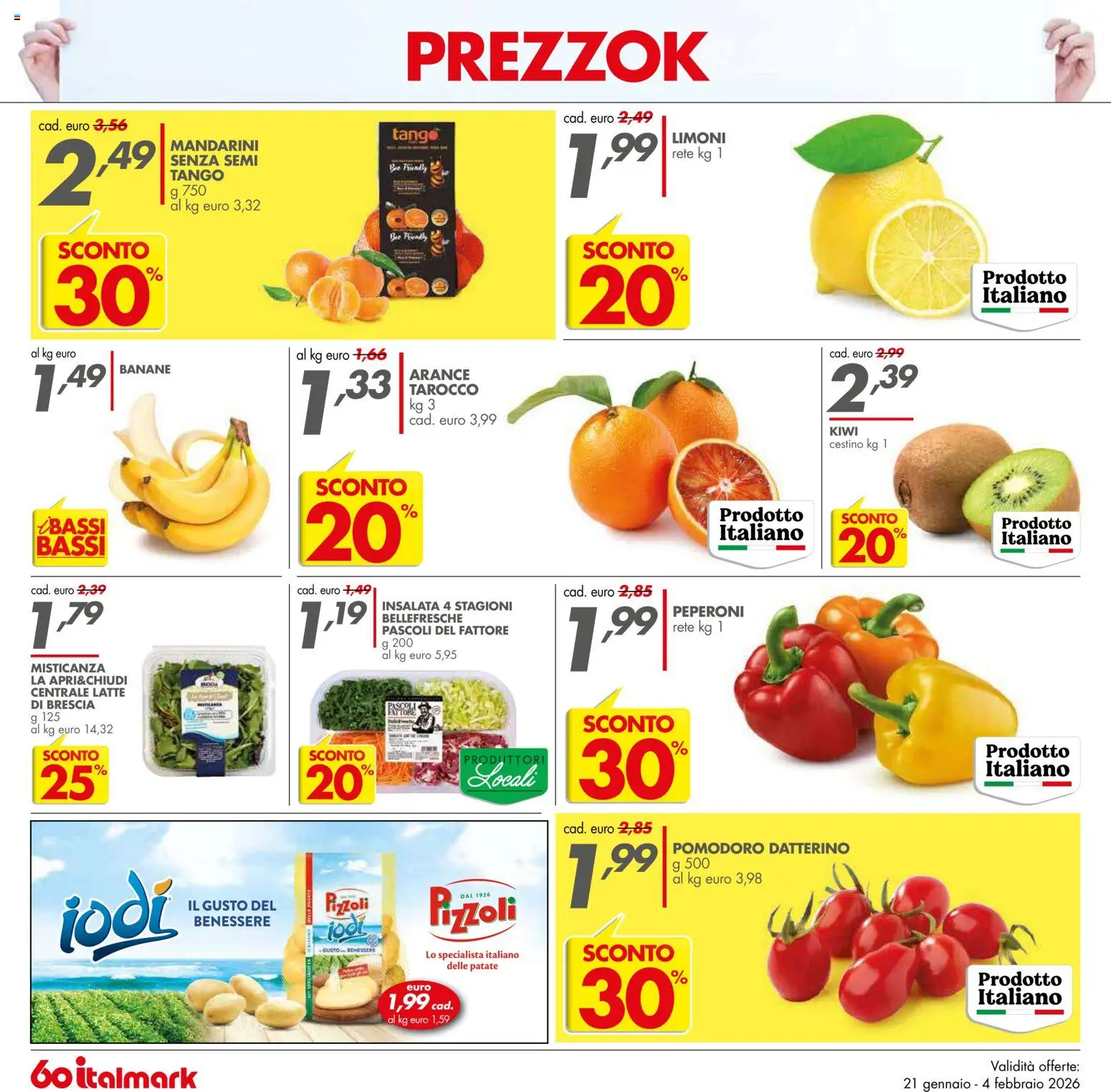 Volantino Italmark del 21.01.2026 | Pagina: 18 | Prodotti: Peperoni, Kiwi, Pomodoro, Latte