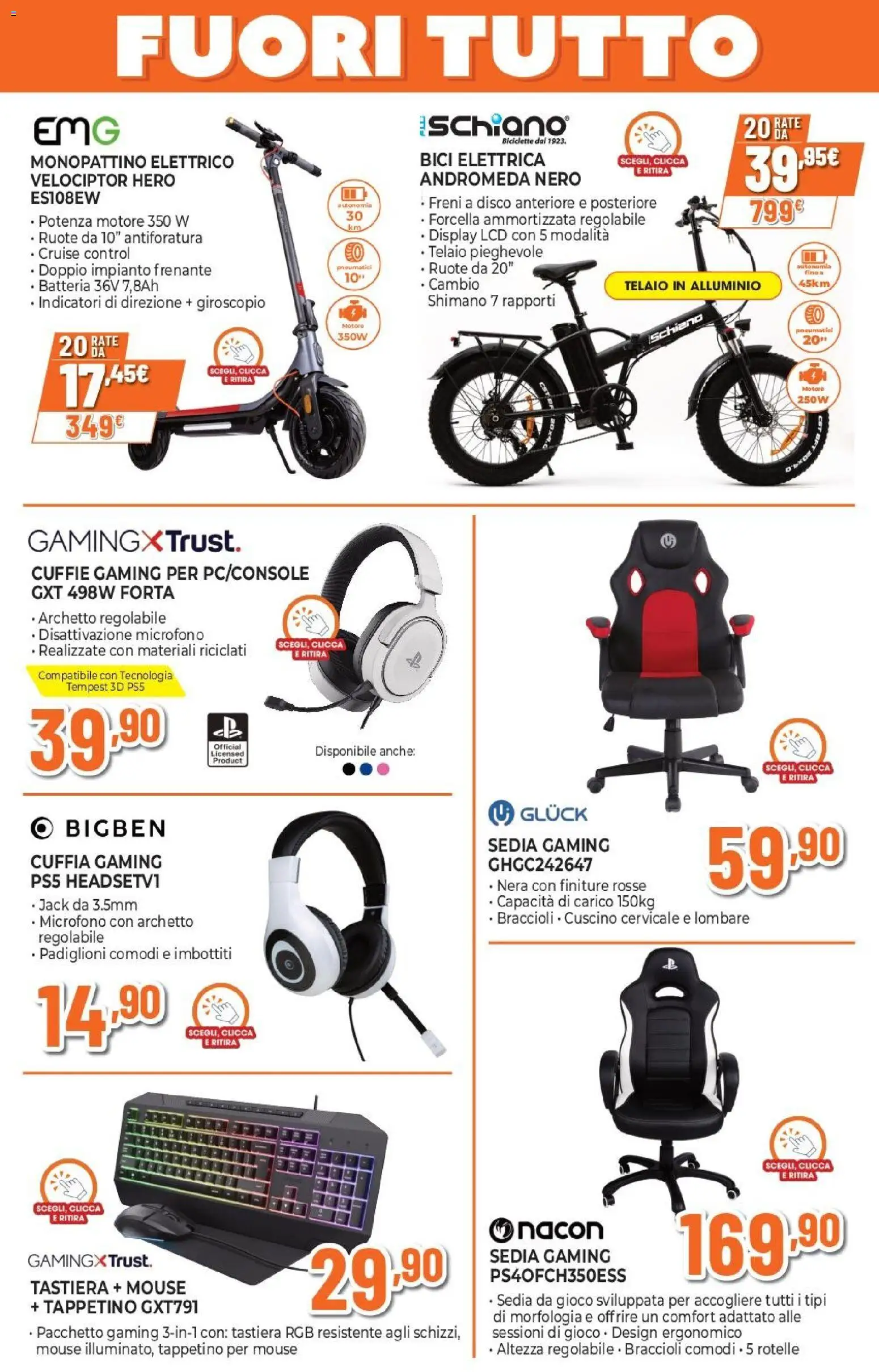 Volantino Expert del 15.01.2026 | Pagina: 5 | Prodotti: Cuffie, Microfono, Sedia, Monopattino elettrico