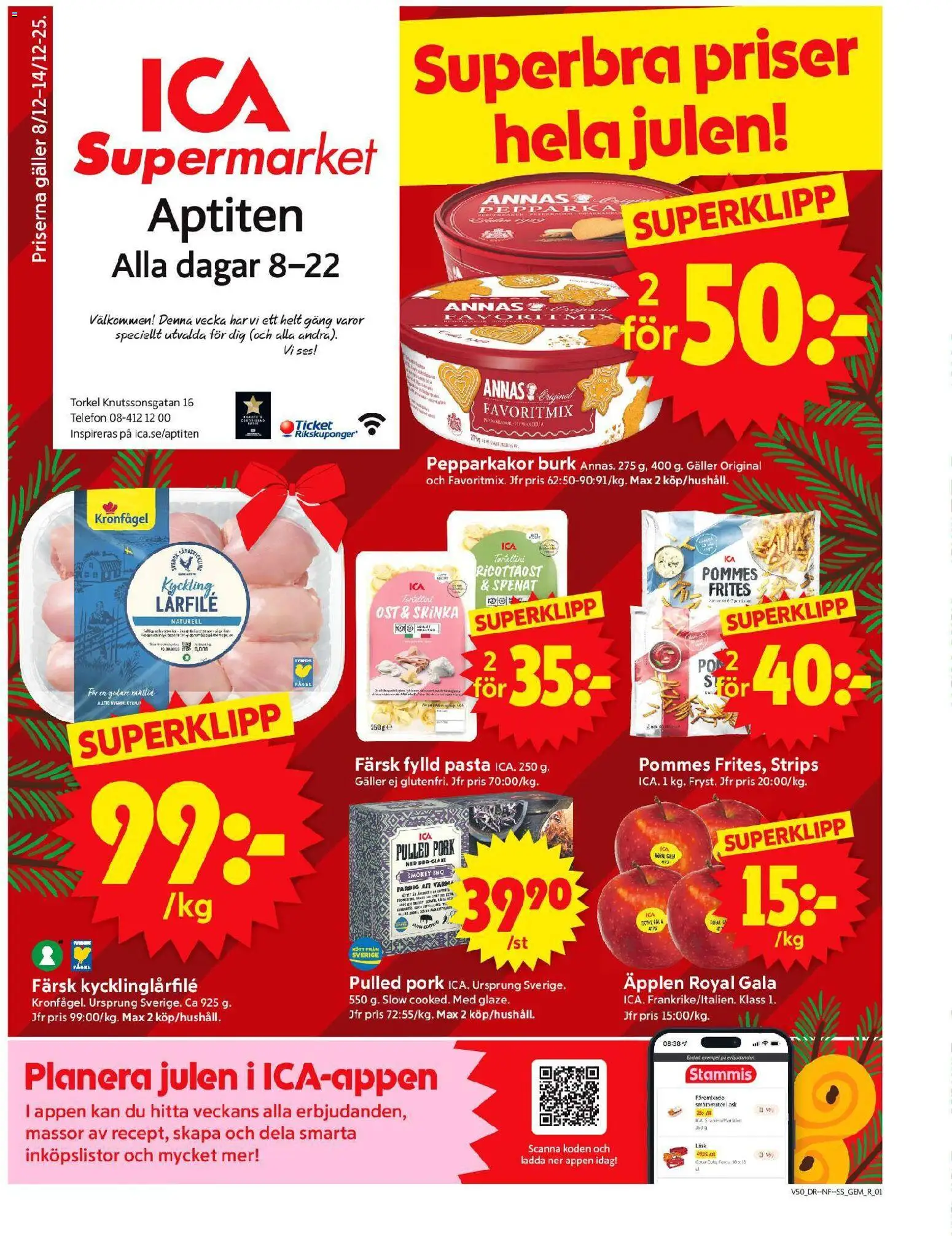 ICA Supermarket reklamblad aktuell från 08.12.2025 | Sida: 1