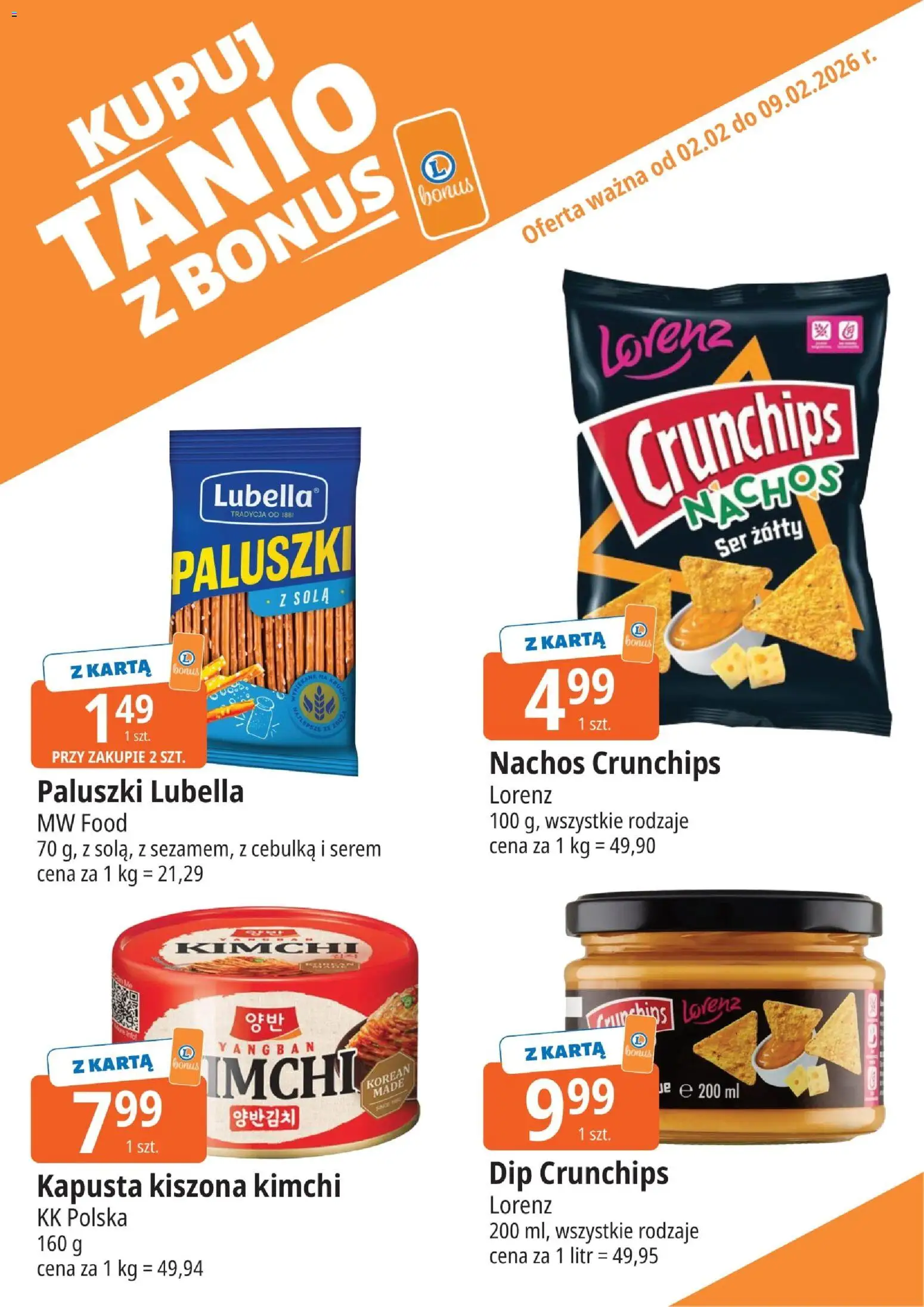 E.Leclerc Gazetka - Kłodzko od 02.02.2026 | Strona: 7 | Produkty: Ser żółty, Kapusta, Karta, Nachos