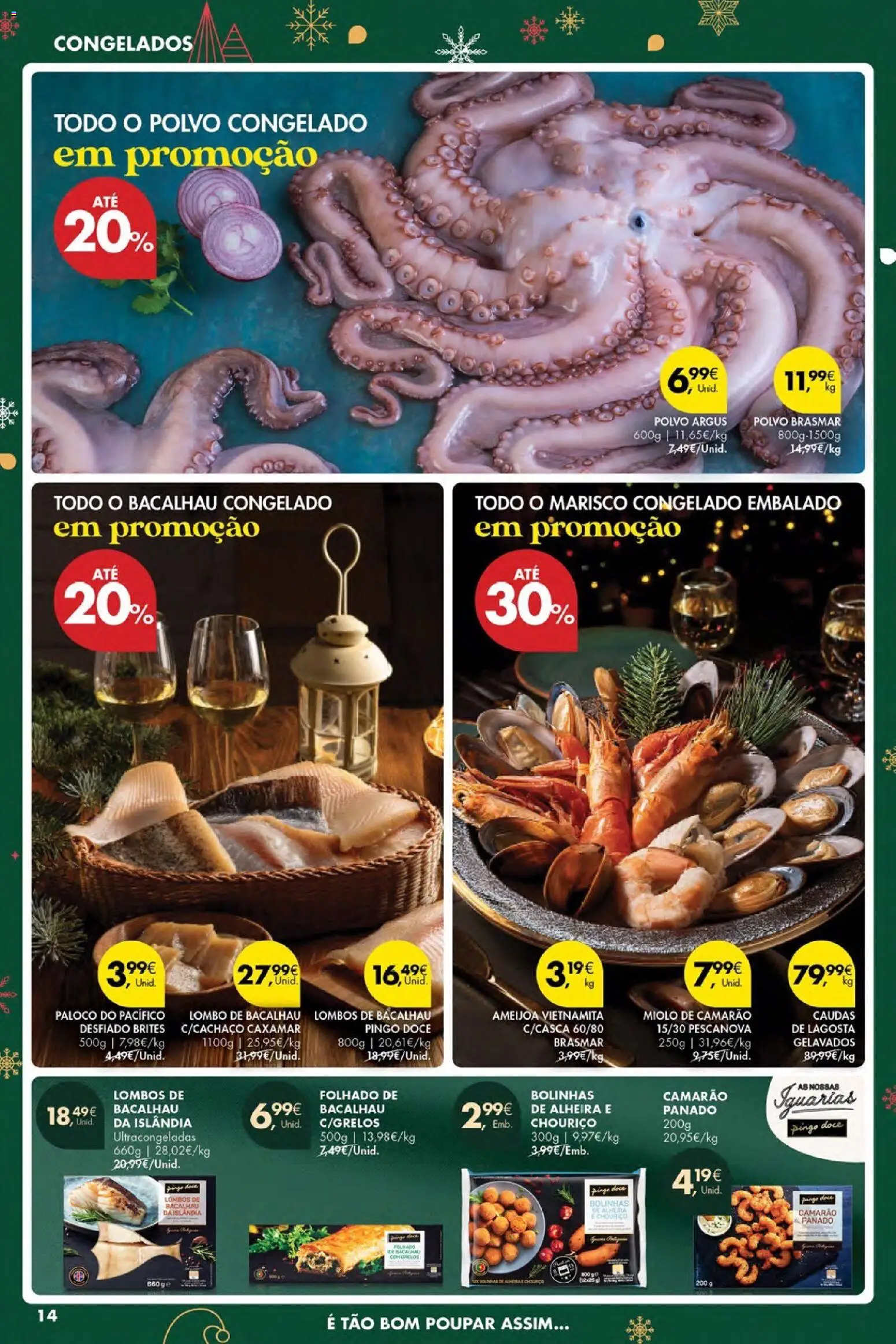 Pingo Doce Poupe Esta Semana Açores │ válido de 18.12.2025 | Página: 14 | Produtos: Bacalhau, Grelos, Polvo, Alheira