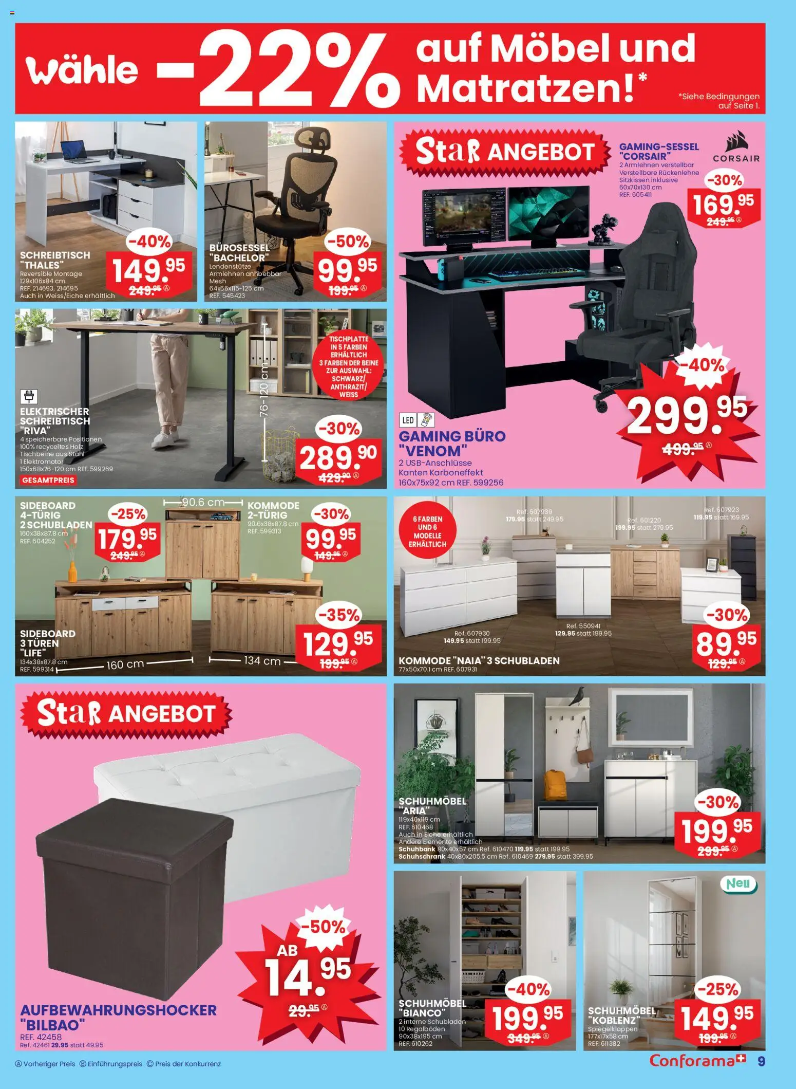 Conforama Aktionen Singles – gültig ab 05.11.2025 | Seite: 9 | Produkte: Kommode, Schuhbank, Schuhschrank, Sideboard