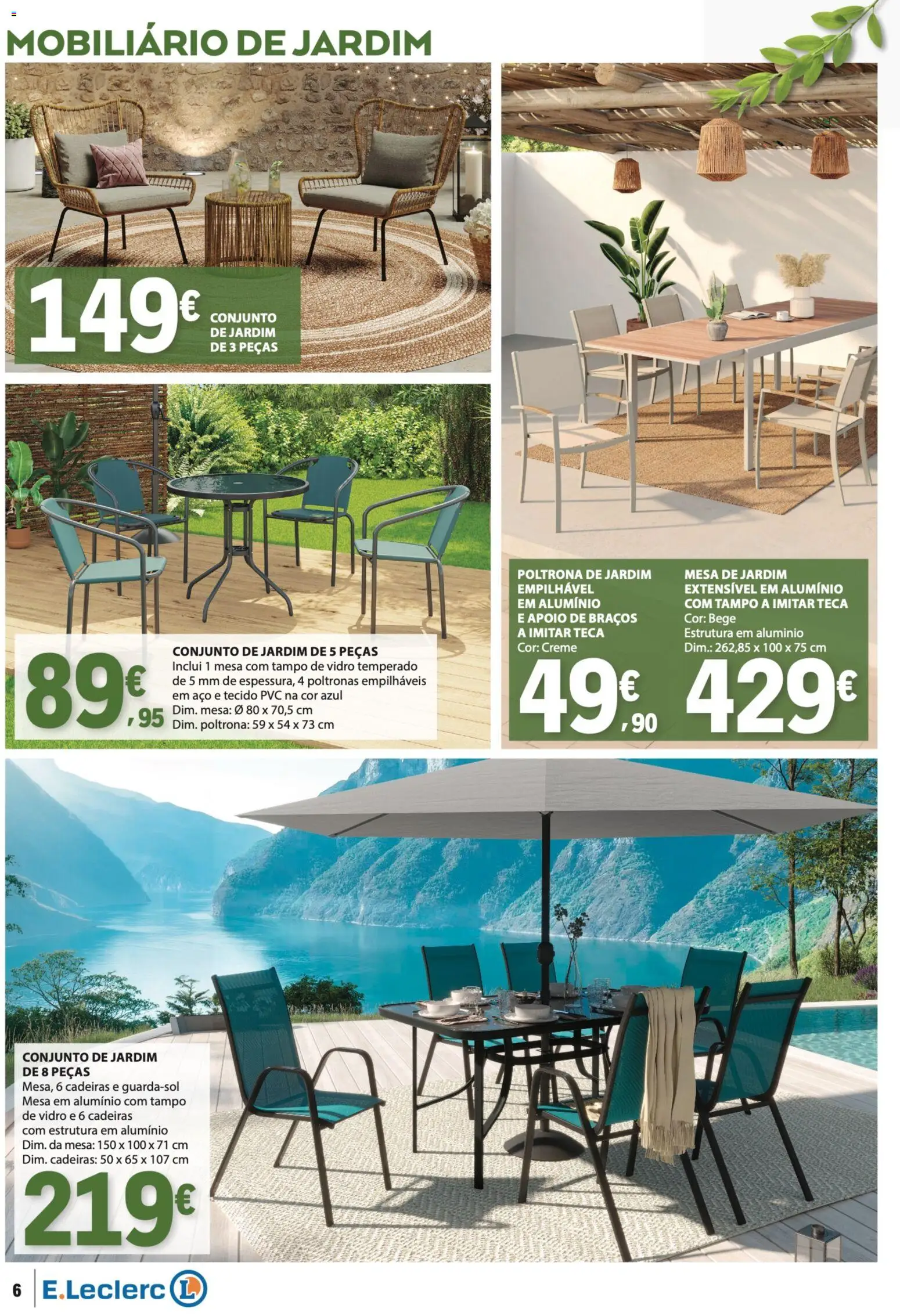E.Leclerc Especial Ar Livre │ válido de 28.04.2026 | Página: 6 | Produtos: Poltrona, Cadeiras, Poltronas, Mesa